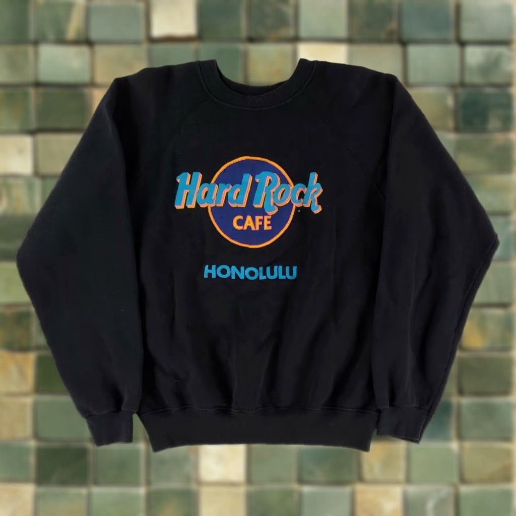 Hard Rock Cafe VINTAGE Hard Rock Cafe Sweatshirt L Mens Black Long Sleeve 90s Honolulu Pullover Size US L / EU 52-54 / 3 - 1 Thumbnail