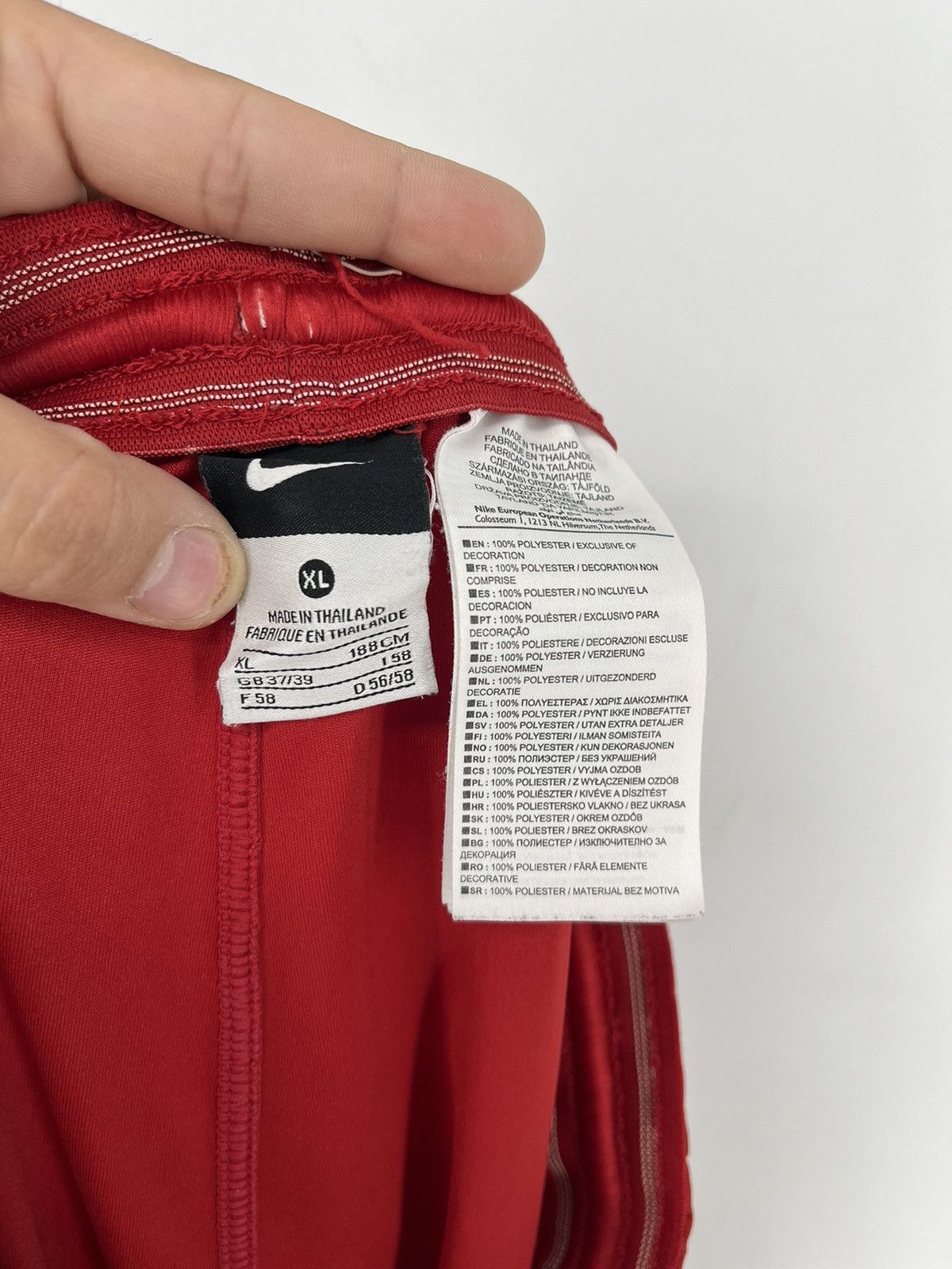 Nike 90s Vintage Nike Red Nylon Mini Swoosh Shorts Travis Styl Size US 40 / EU 56 - 7 Thumbnail