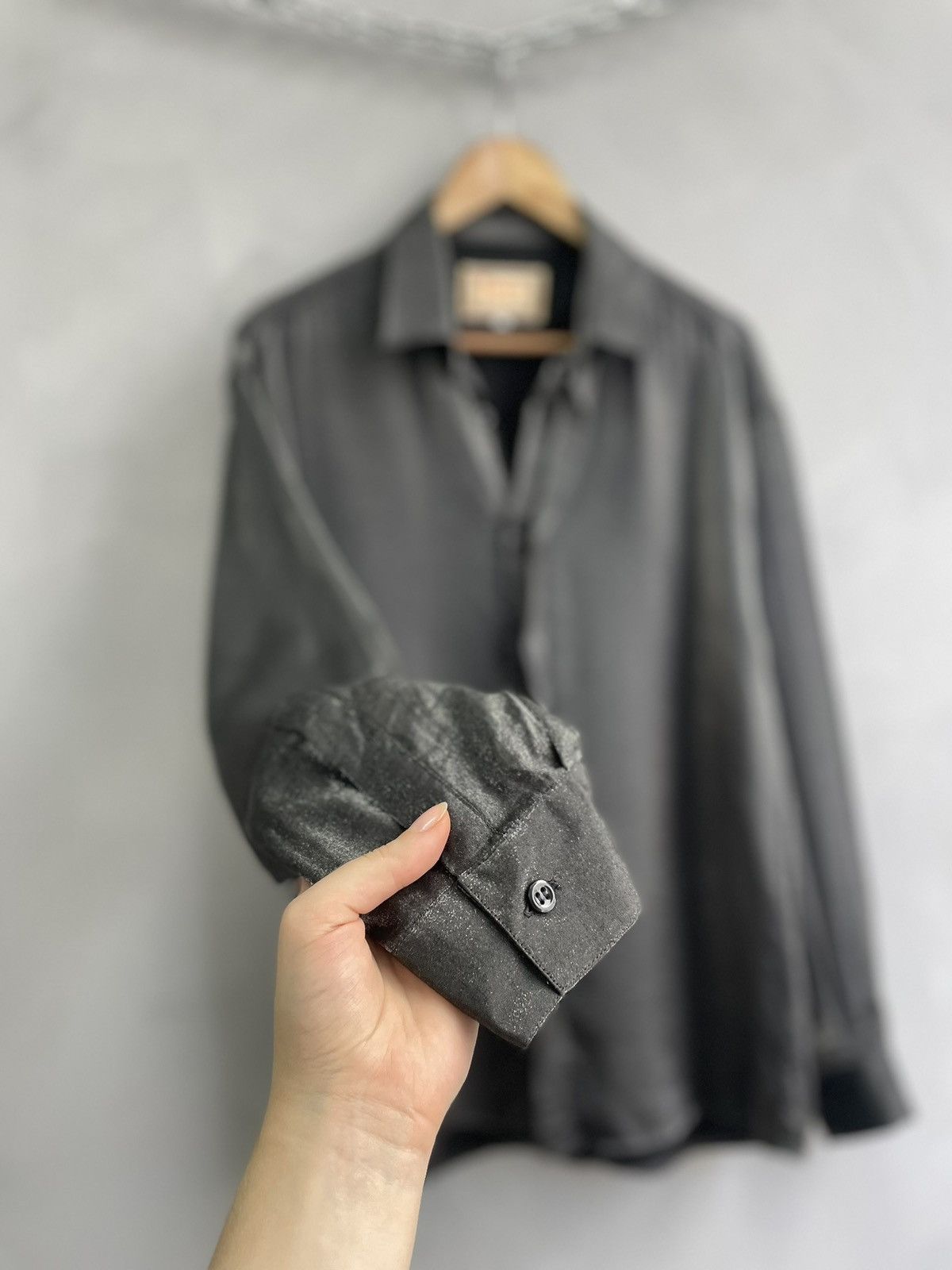 Japanese Brand Rare metallic boxy oversized JPG style shirt button up y2k Size US L / EU 52-54 / 3 - 5 Thumbnail
