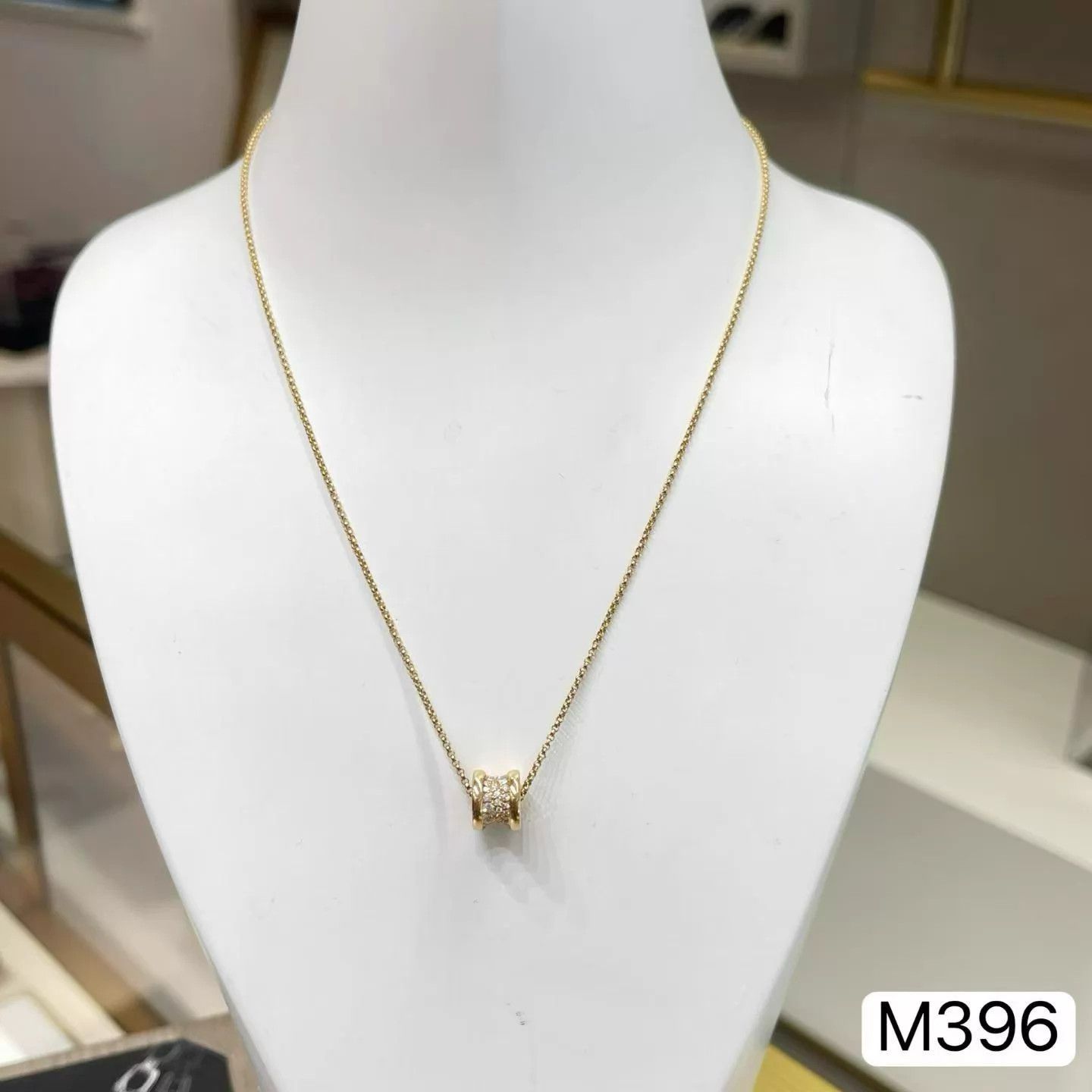Bvlgari BVLGARI RoseGold FullDiamond SlimWaist Necklace M396 Size ONE SIZE - 3 Thumbnail