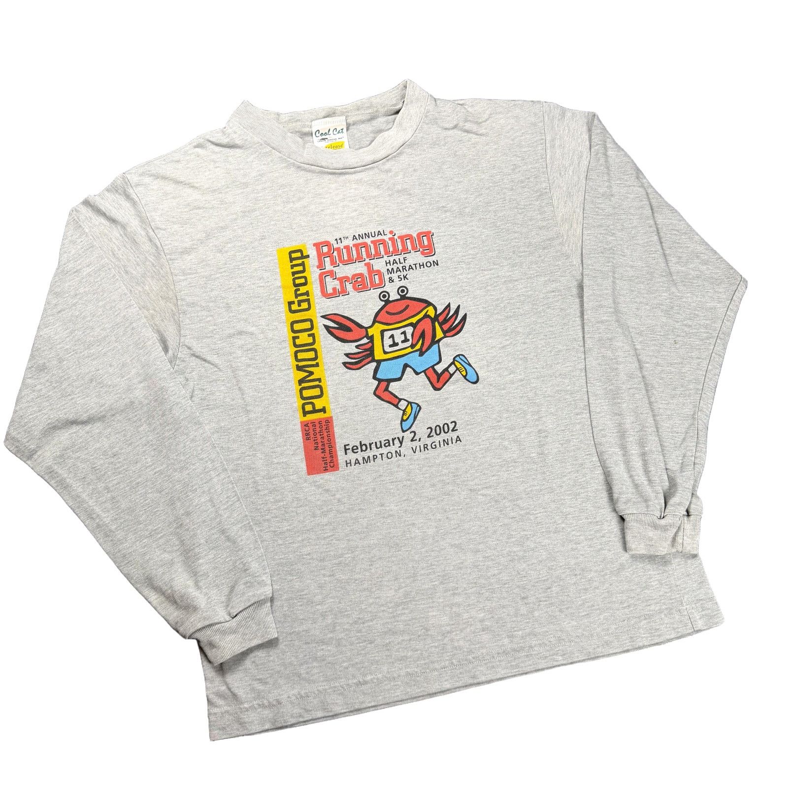 Vintage Cool Cat Running Crab Half Marathon 2002 LS Tee L Size US L / EU 52-54 / 3 - 1 Thumbnail
