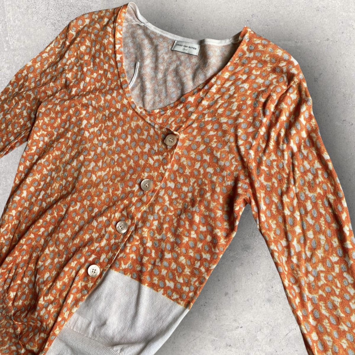 Dries Van Noten Asymmetric Print Cardigan Size S / US 4 / IT 40 - 2 Thumbnail