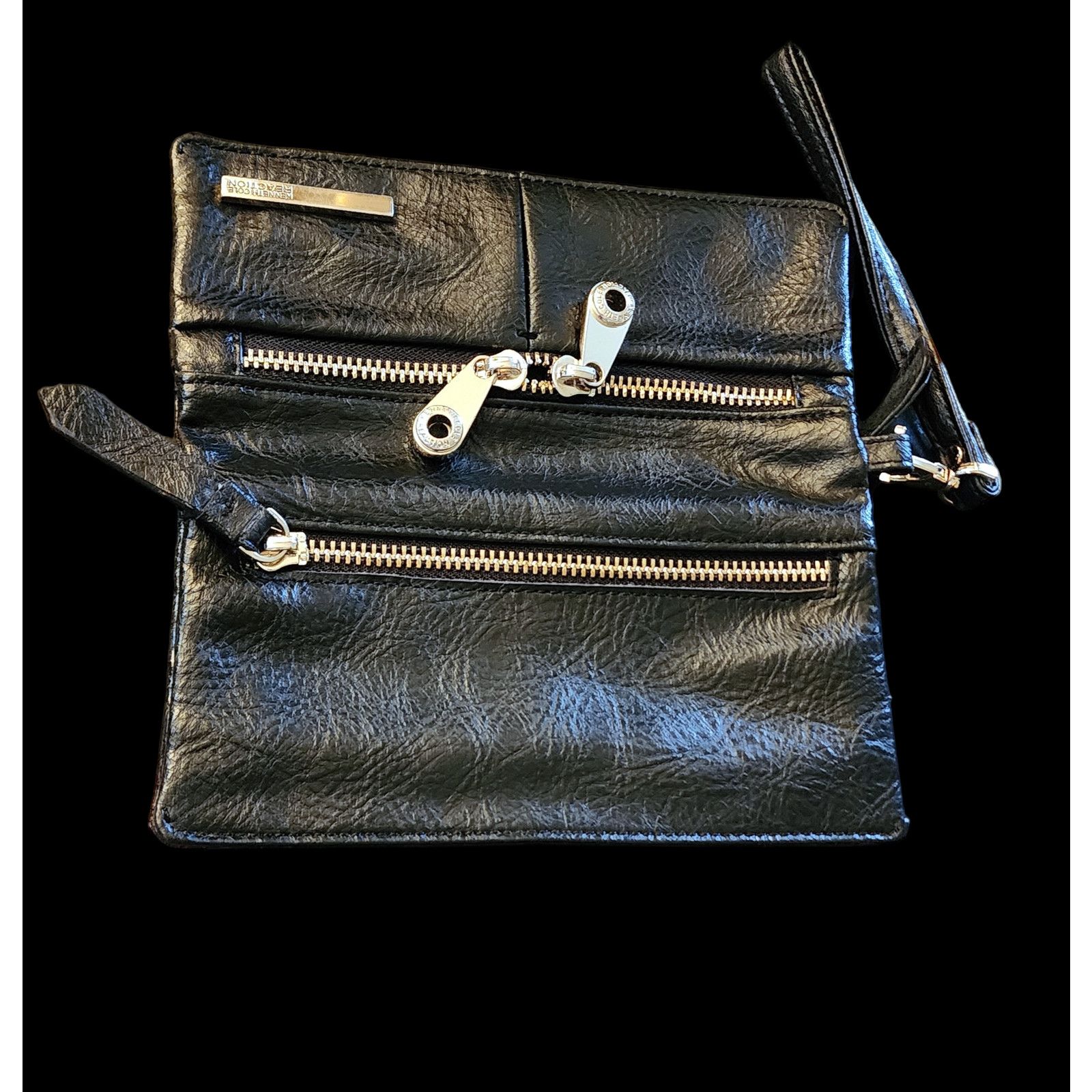Kenneth Cole Kenneth Cole Black Leather Python Wristlet Wallet Size ONE SIZE - 3 Thumbnail