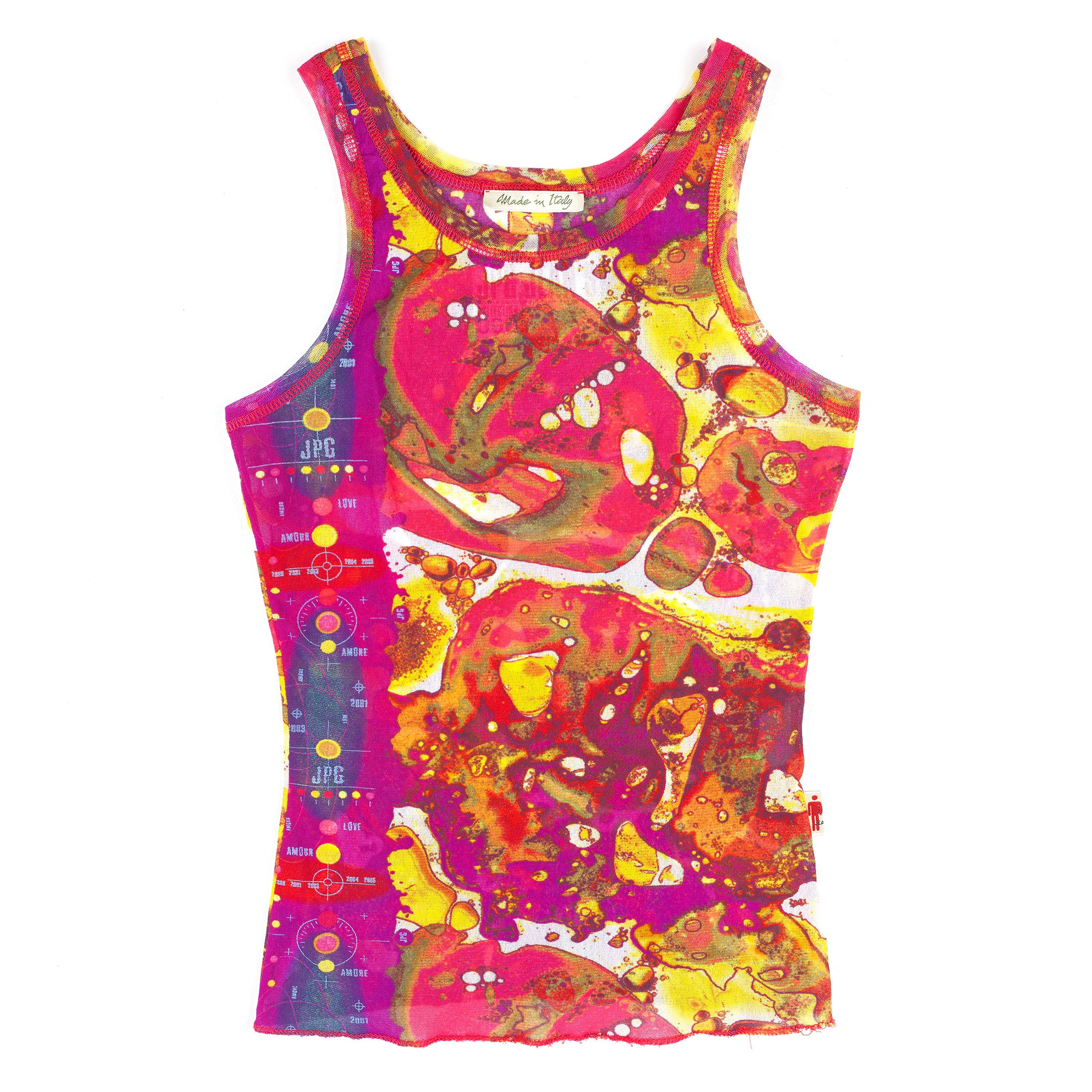 Jean Paul Gaultier Jean Paul Gaultier 2000 Bacteria Vintage Mesh Tank Top (S) Size S / US 4 / IT 40 - 1 Thumbnail
