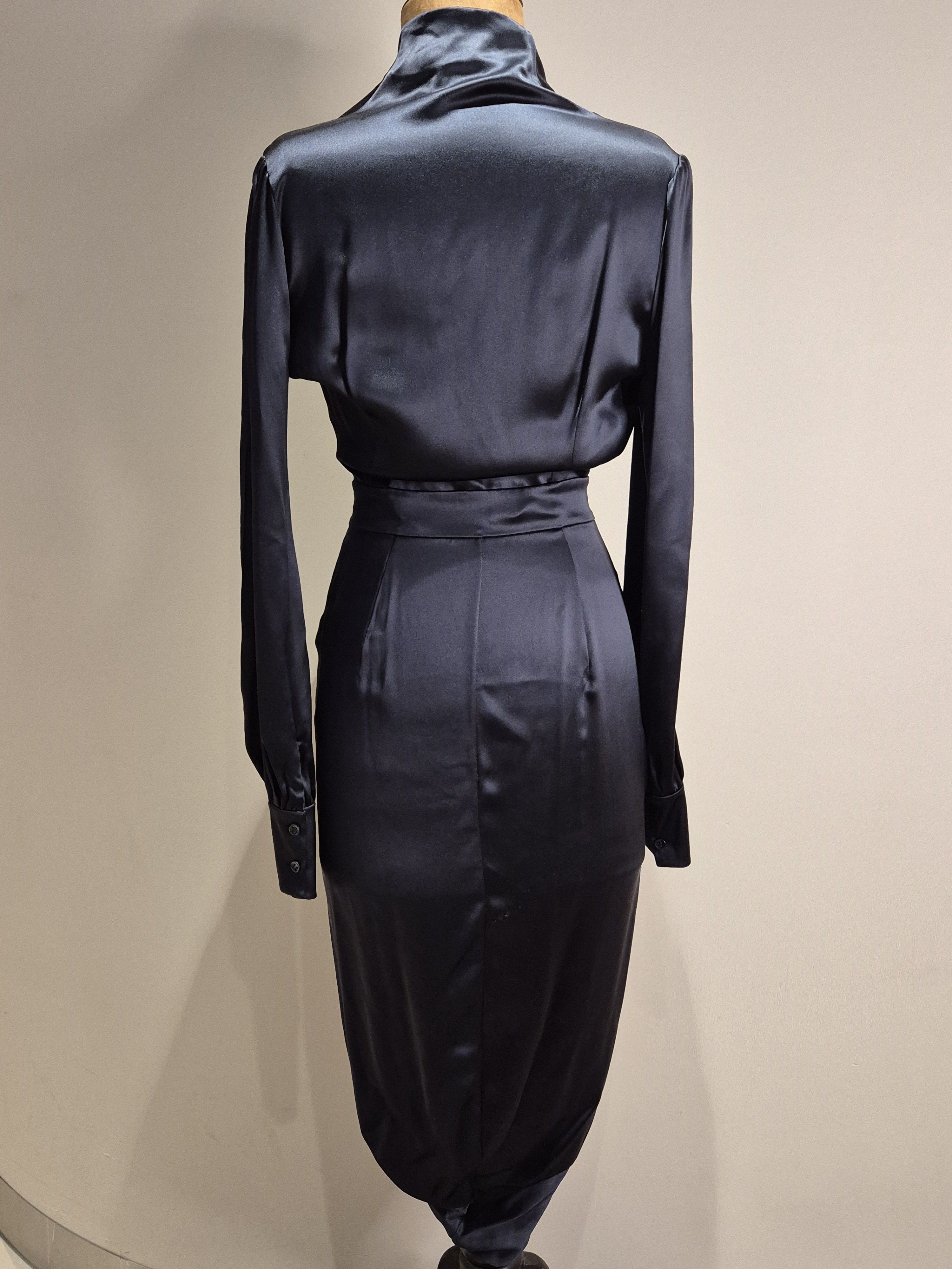 Yves Saint Laurent YSL dark green silk dress, c2014 Size XS / US 0-2 / IT 36-38 - 3 Thumbnail