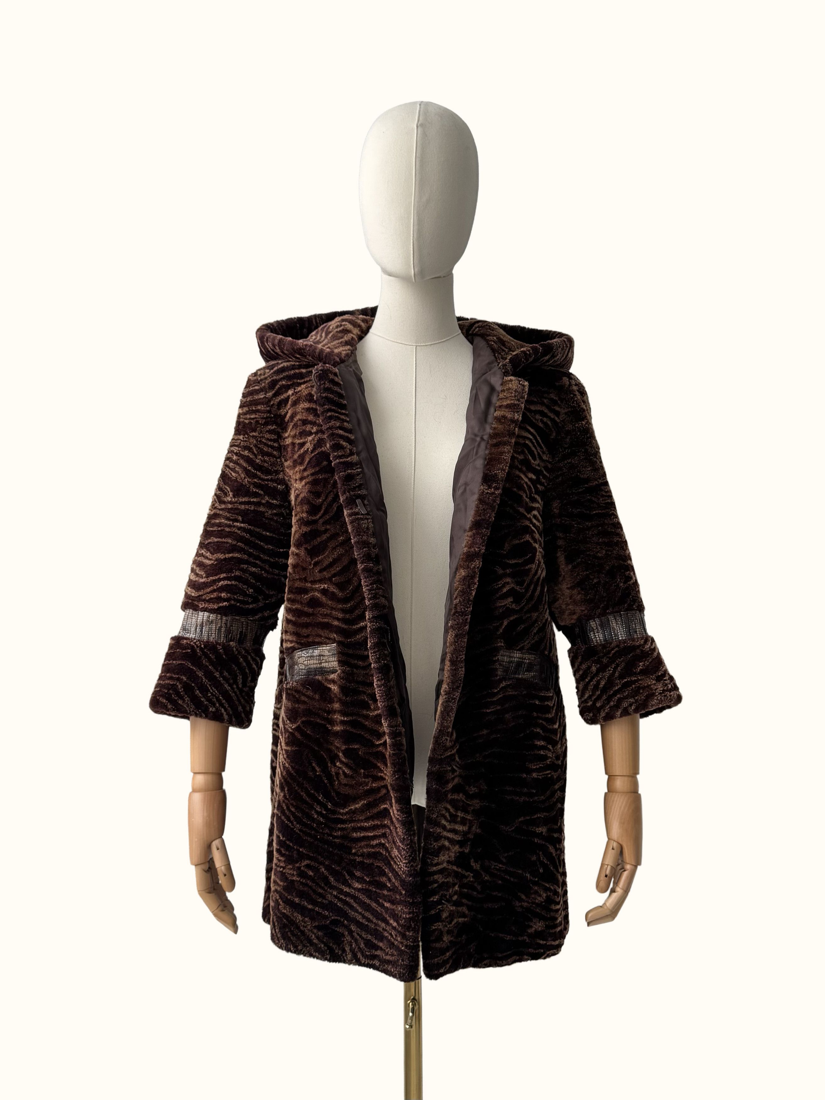 Vintage Vintage Real Sheepskin Hooded Coat(B409)E2D15 Size M / US 6-8 / IT 42-44 - 4 Thumbnail