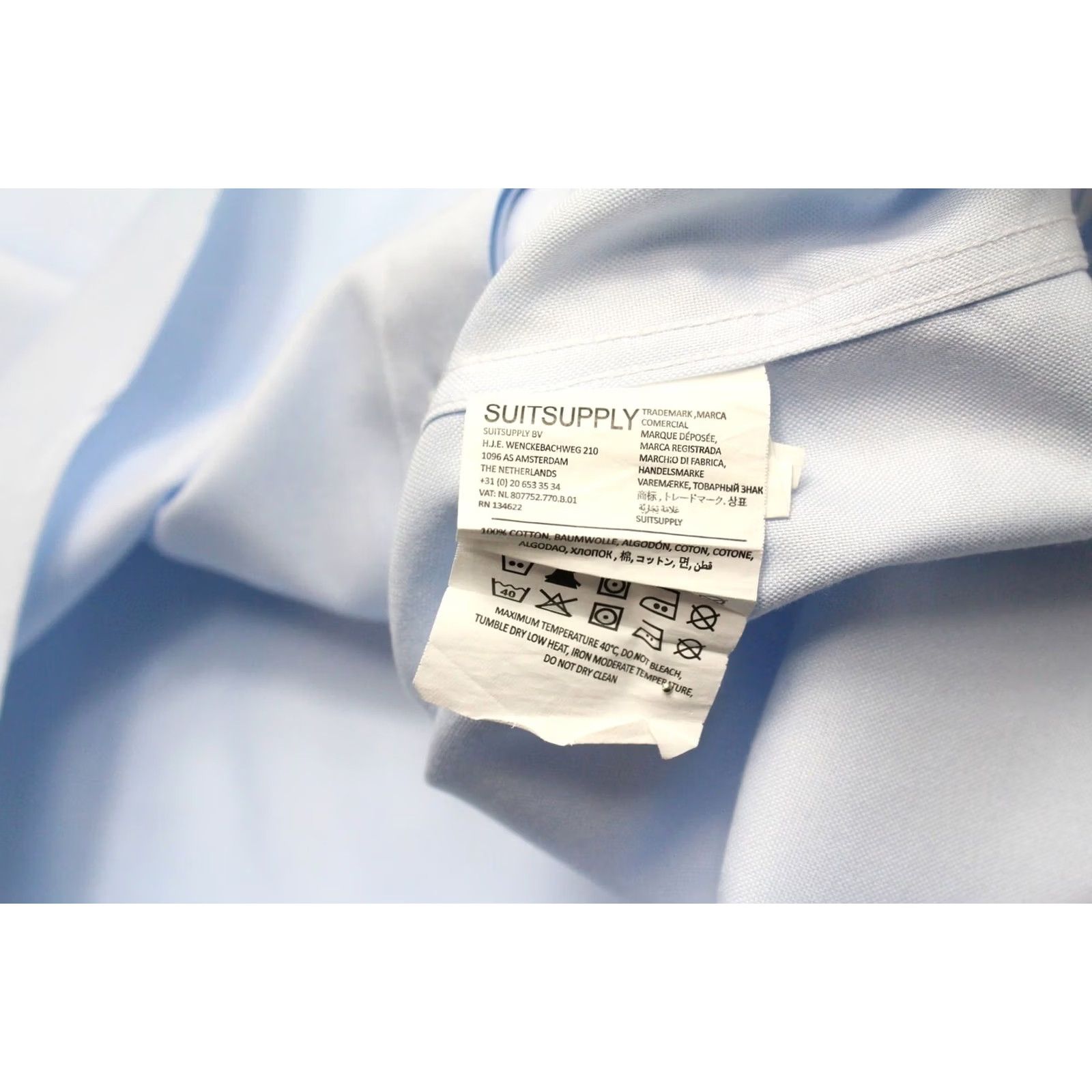 Suitsupply SUITSUPPLY Shirt Slim Fit Try On Cutaway Neck Blue 36 / 14 Formal Men's Size 36R - 7 Thumbnail