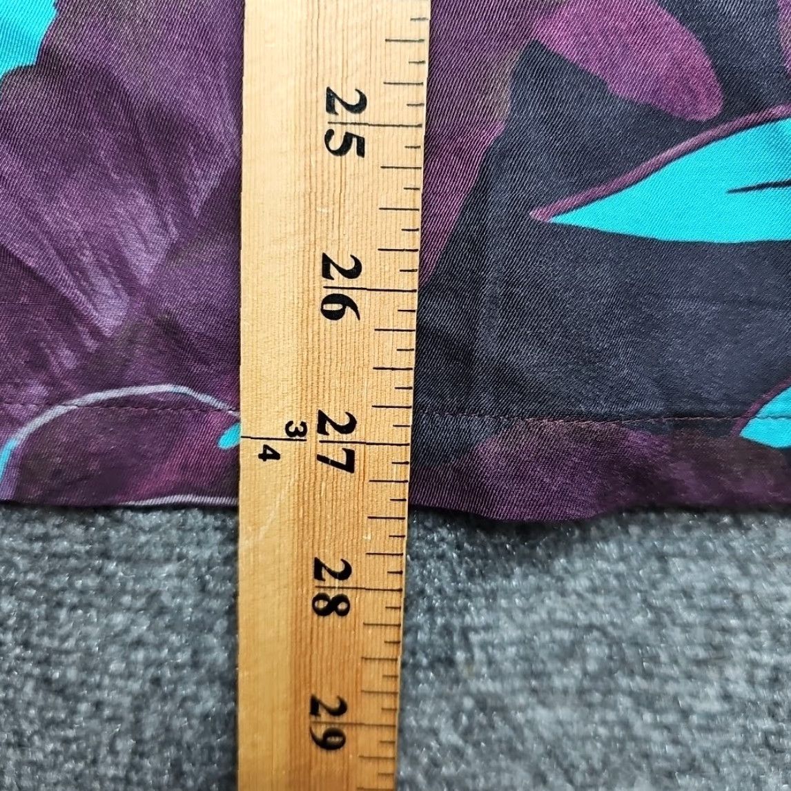 Allsaints AllSaints Shirt Men L Purple Teal Floral Loop Camp Collar Hawaiian Shirt Size US L / EU 52-54 / 3 - 7 Thumbnail