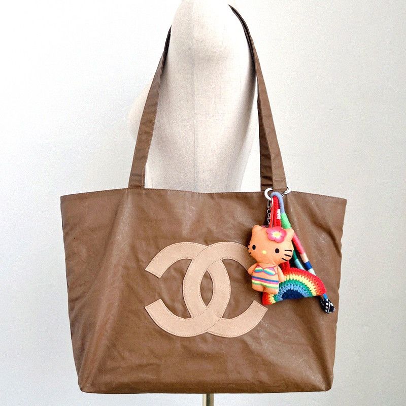 Chanel Chanel Vintage Big Logo Brown Shopper Shoulder Bag Size ONE SIZE - 1 Thumbnail
