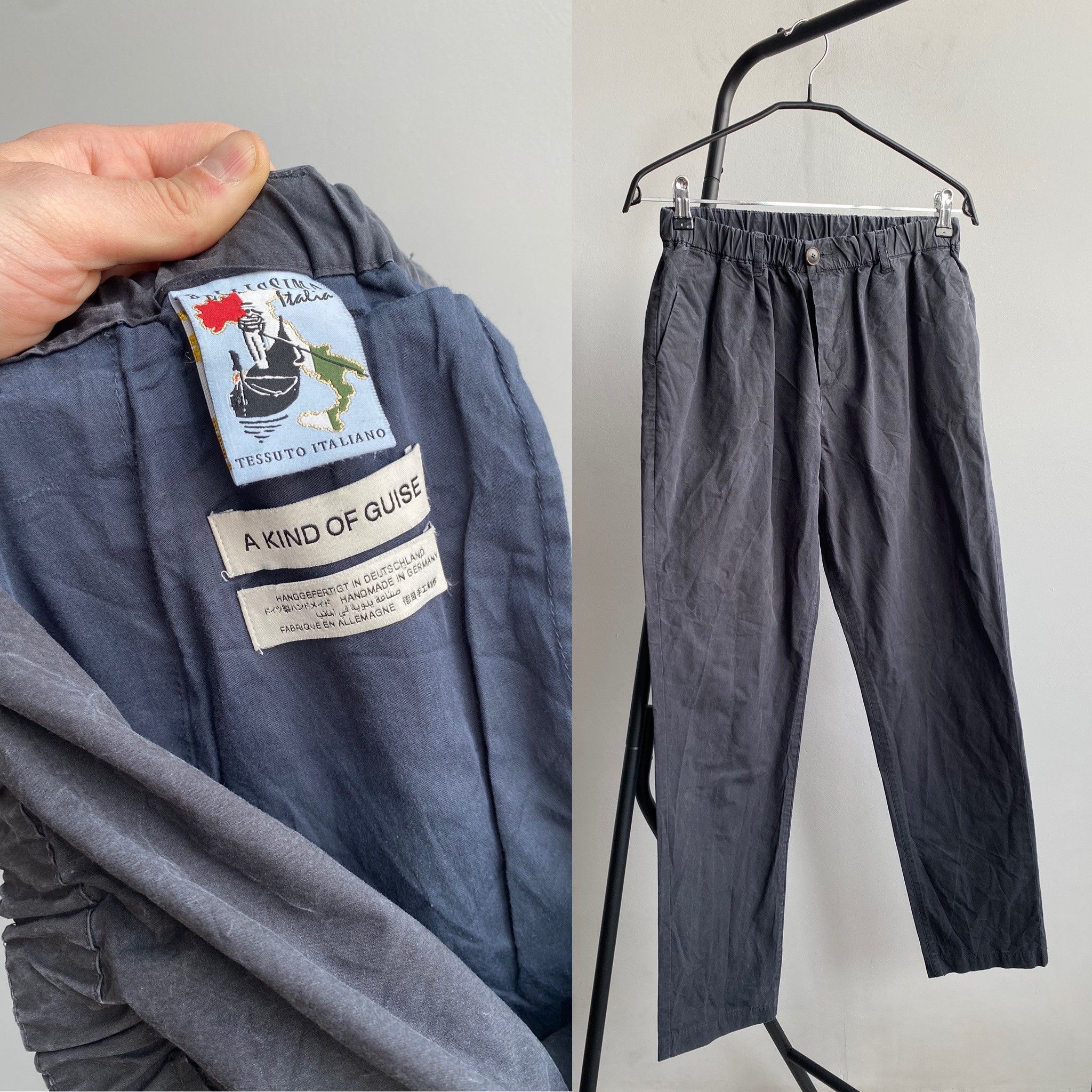 A Kind Of Guise A Kind of Guise Elasticated Wide Trousers in Seersucker Size US 30 / EU 46 - 1 Thumbnail