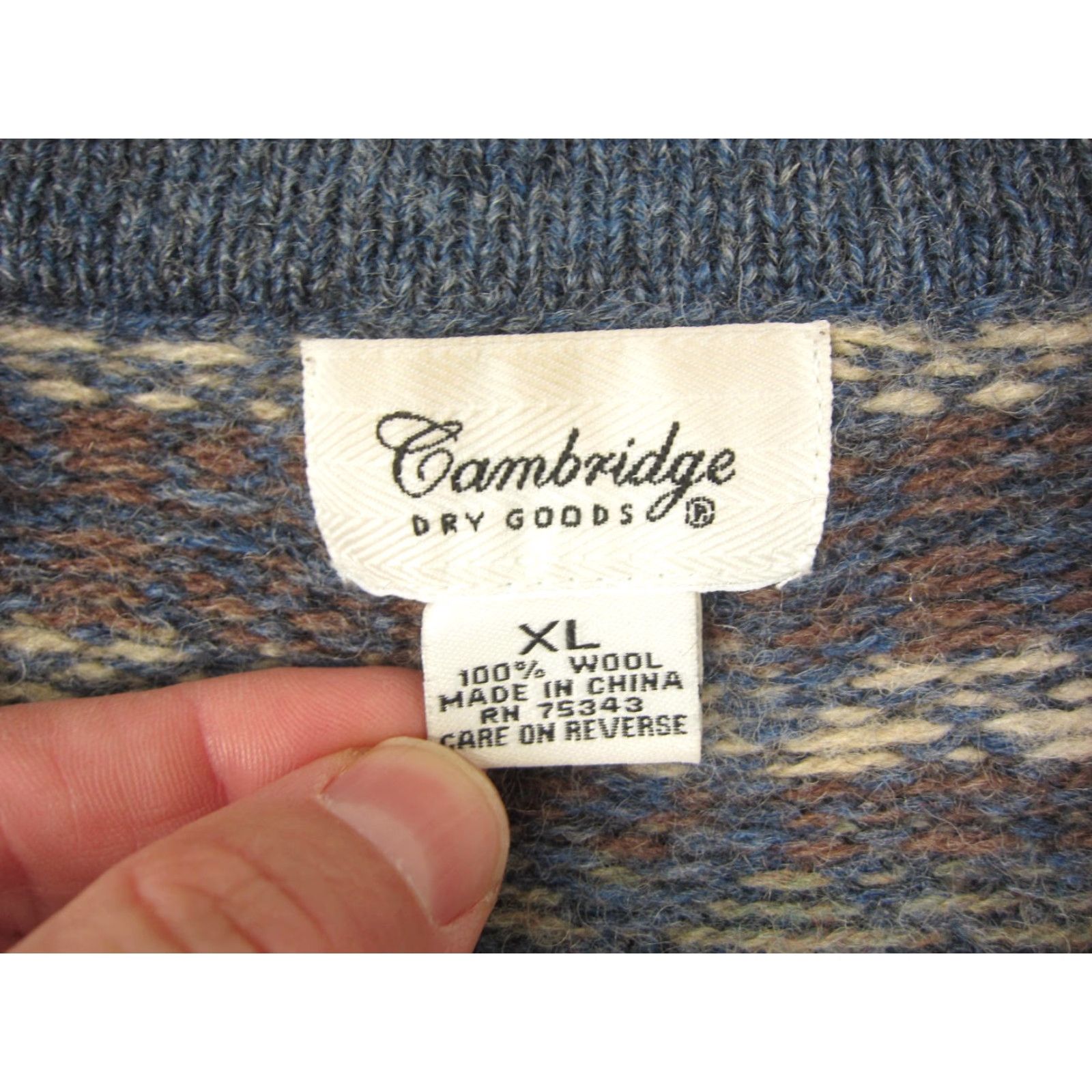 Vintage VINTAGE Cambridge Cardigan Womens XL Blue Wool Knit Cardigan Crew Neck Long Sleeve Size XL / US 12-14 / IT 48-50 - 5 Thumbnail