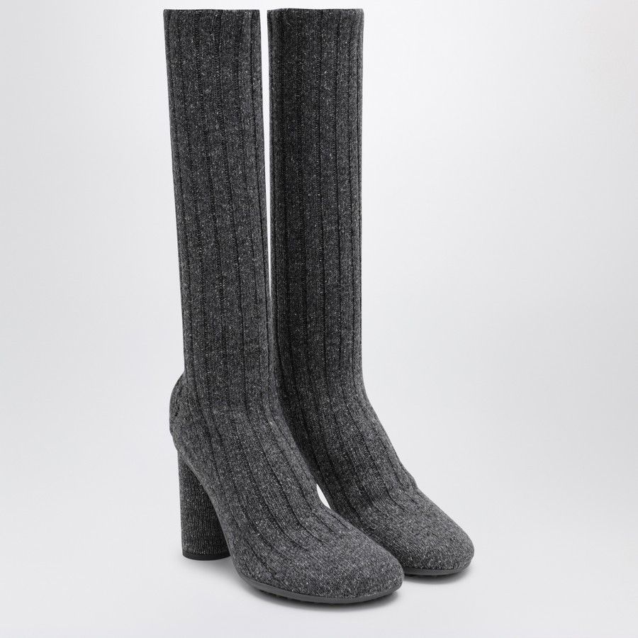 Bottega Veneta o1d2blof0824 Wool Socks Effect Boots in Grey Size US 7 / IT 37 - 2 Thumbnail