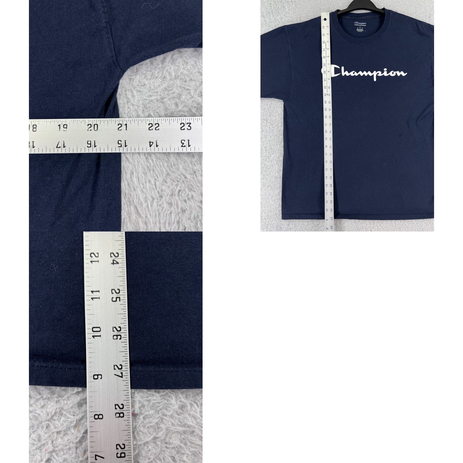 Champion Champion Shirt Men L Blue Logo Short Sleeve Crew Neck Cotton Modern Sports Logo Shirt Mens Size US L / EU 52-54 / 3 - 9 Thumbnail