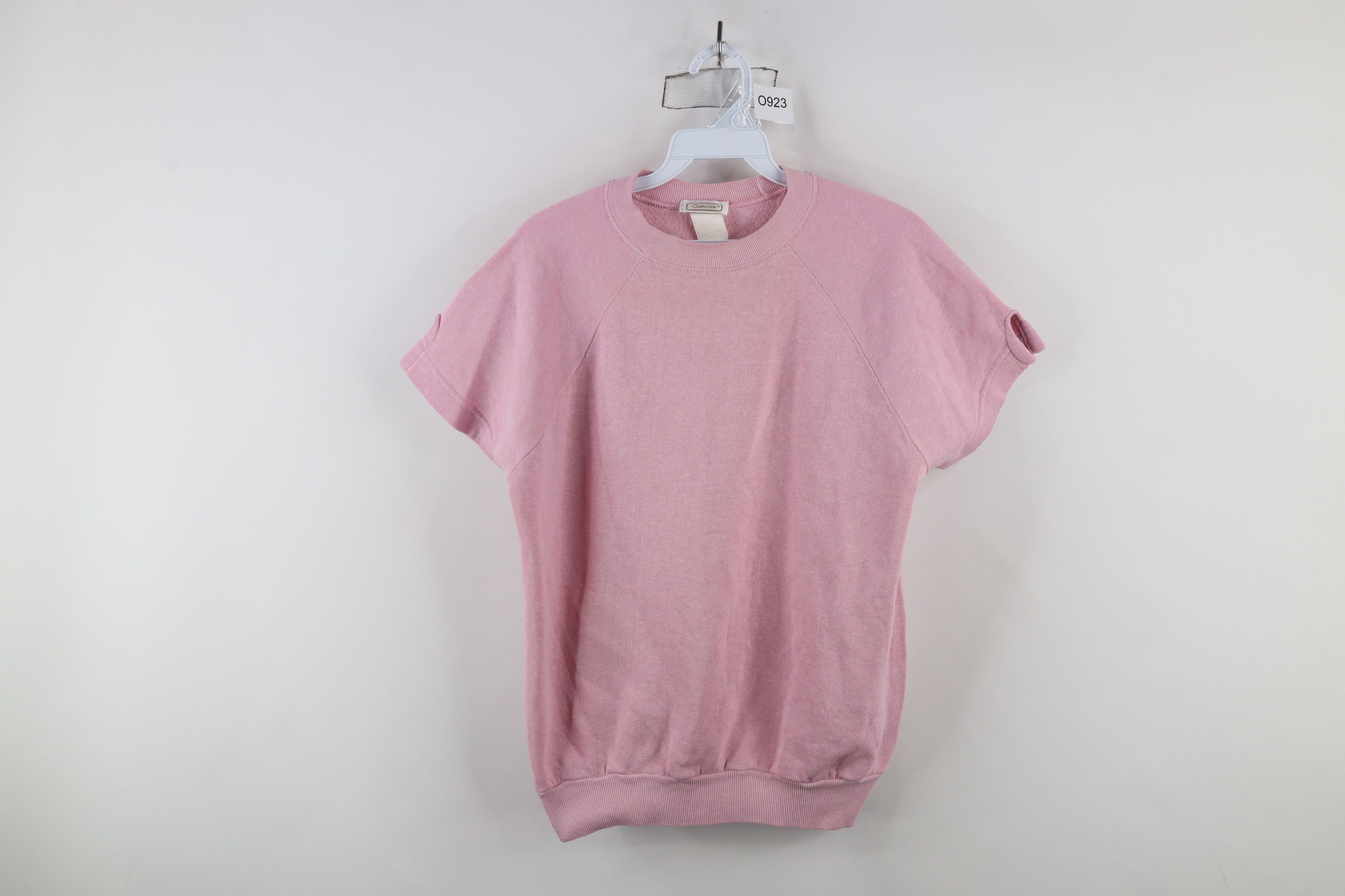 Vintage Vintage 90s Streetwear Seam Short Sleeve Sweatshirt Pink USA Size L / US 10 / IT 46 - 1 Thumbnail