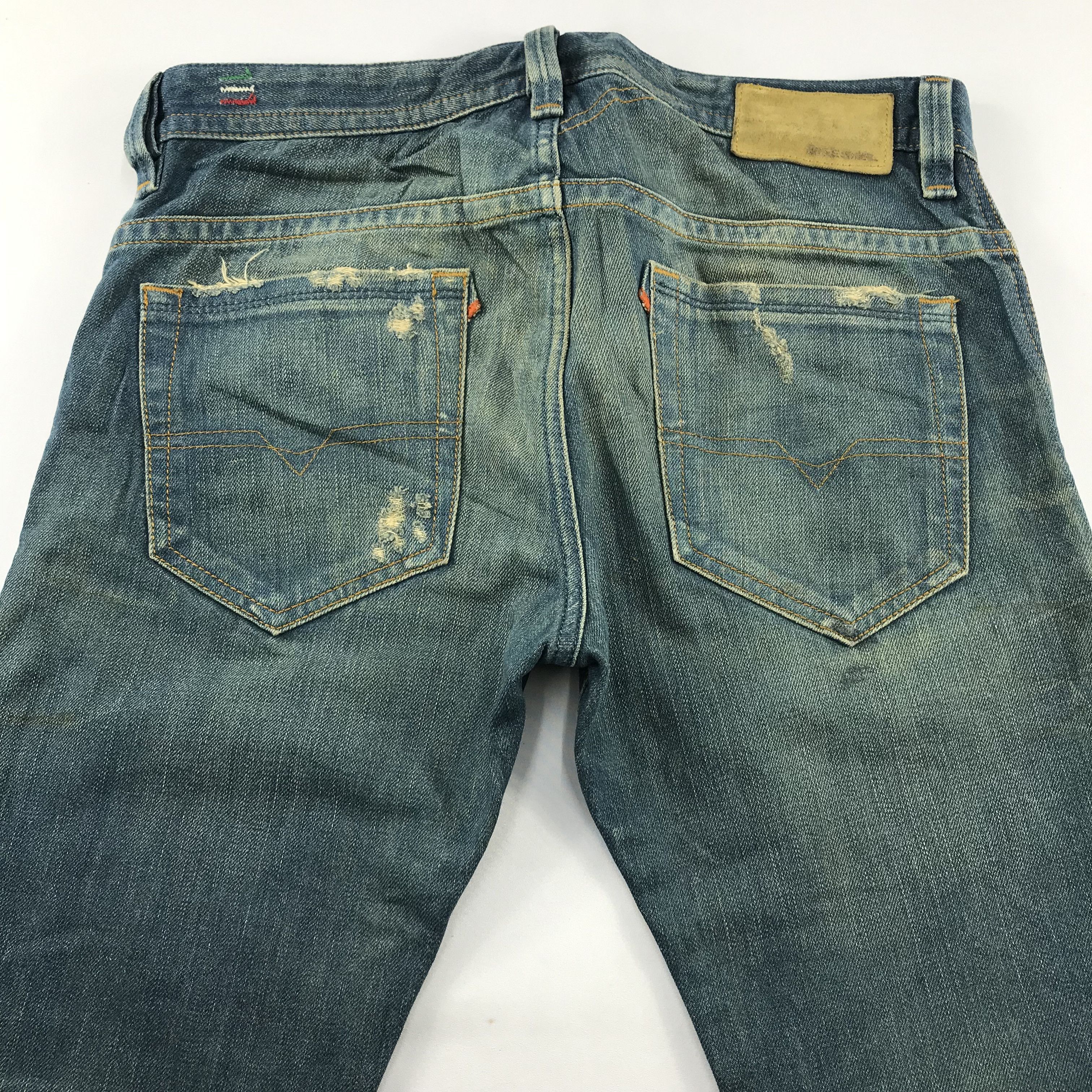 Diesel Diesel Thavar Slim Skinny Jeans Blue Distress Denim KJ3459 Size US 28 / EU 44 - 4 Thumbnail