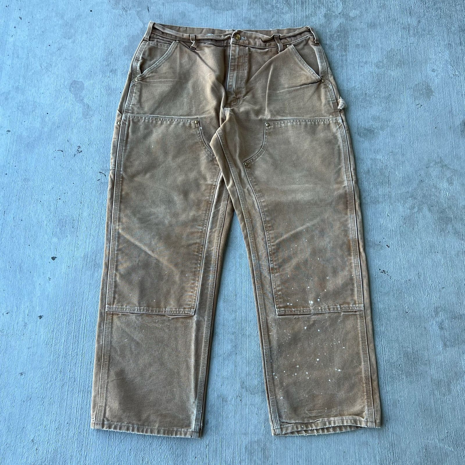 Carhartt × Vintage Carhartt brown double knee work wear carpenter pants Size US 33 - 1 Thumbnail