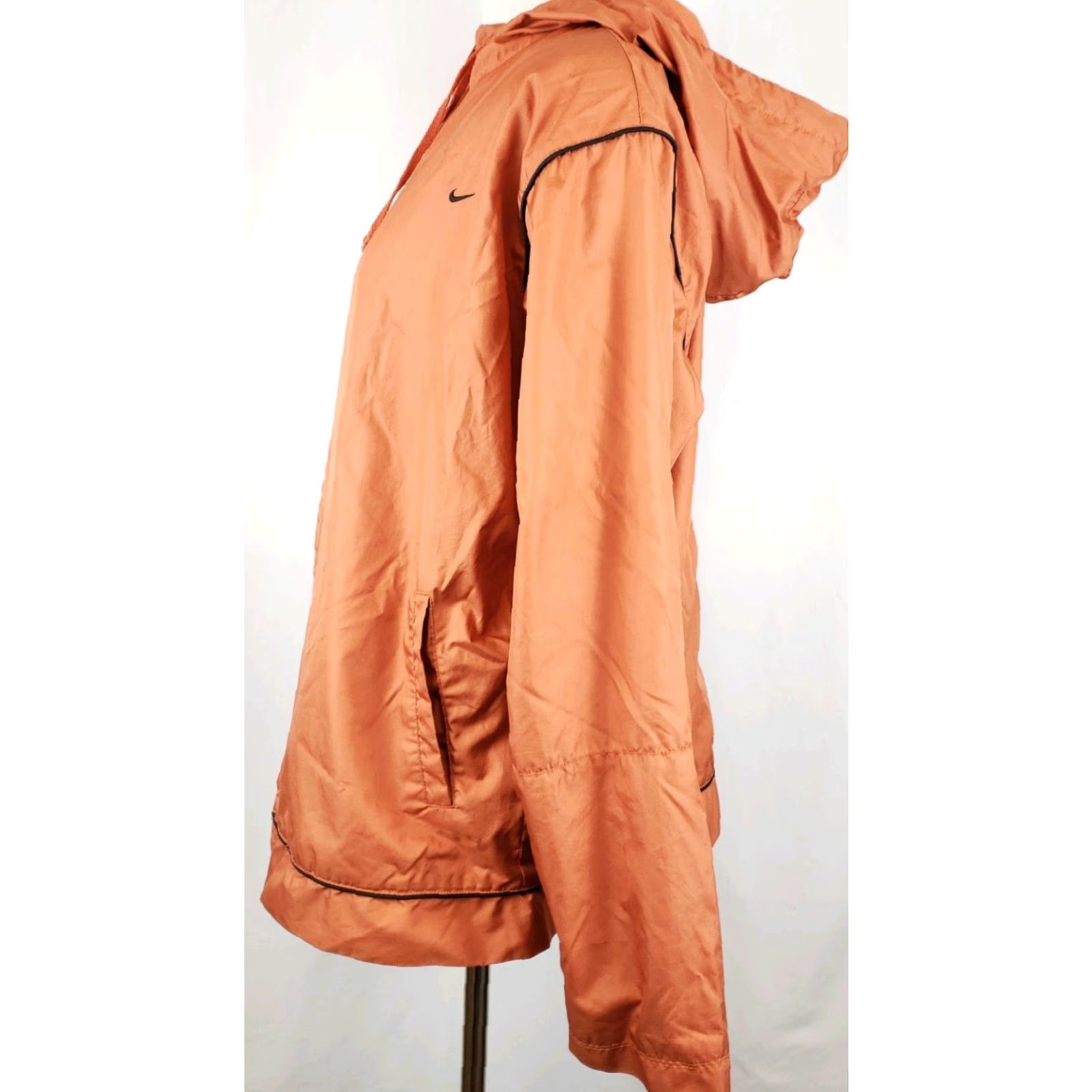 Nike VINTAGE Nike Jacket Womens Medium Orange Full Zip Hood Lined Mini Swoosh Ladies Size M / US 6-8 / IT 42-44 - 3 Thumbnail