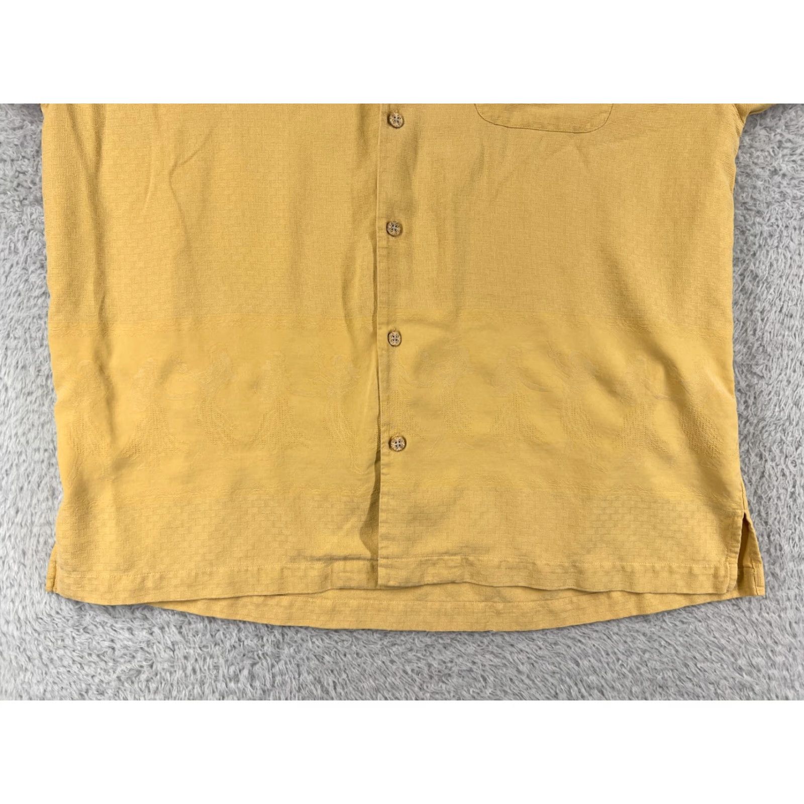 Tommy Bahama Tommy Bahama Shirt Mens Extra Large Yellow Hawaiian Silk Button Up Hula Dancer Size US XL / EU 56 / 4 - 5 Thumbnail