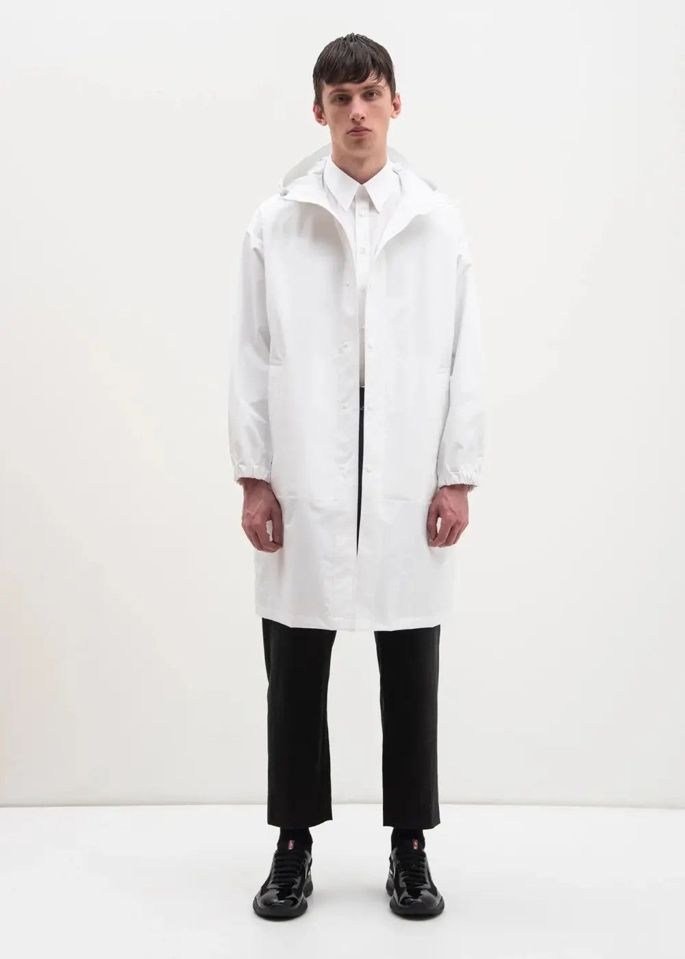 Helmut Lang Helmut Lang HOODED Raincoat XL White Size US XL / EU 56 / 4 - 1 Thumbnail