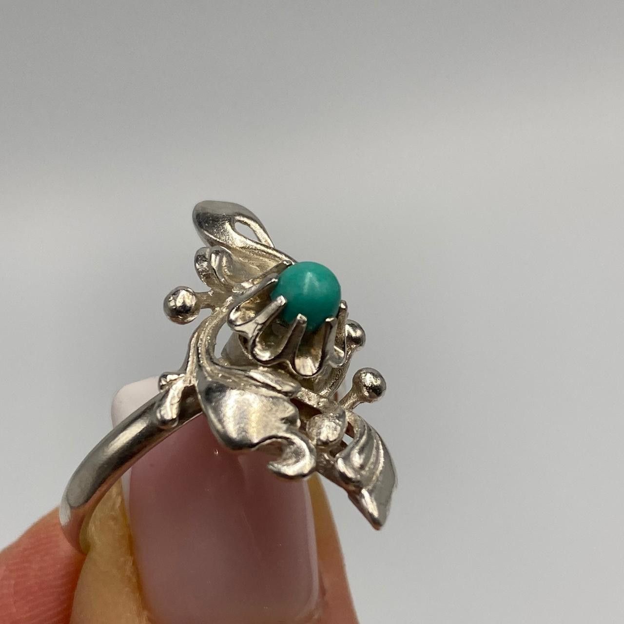Sterling Silver Vintage Soviet 925 Sterling Silver Ring Size 7.5 US Size ONE SIZE - 2 Thumbnail