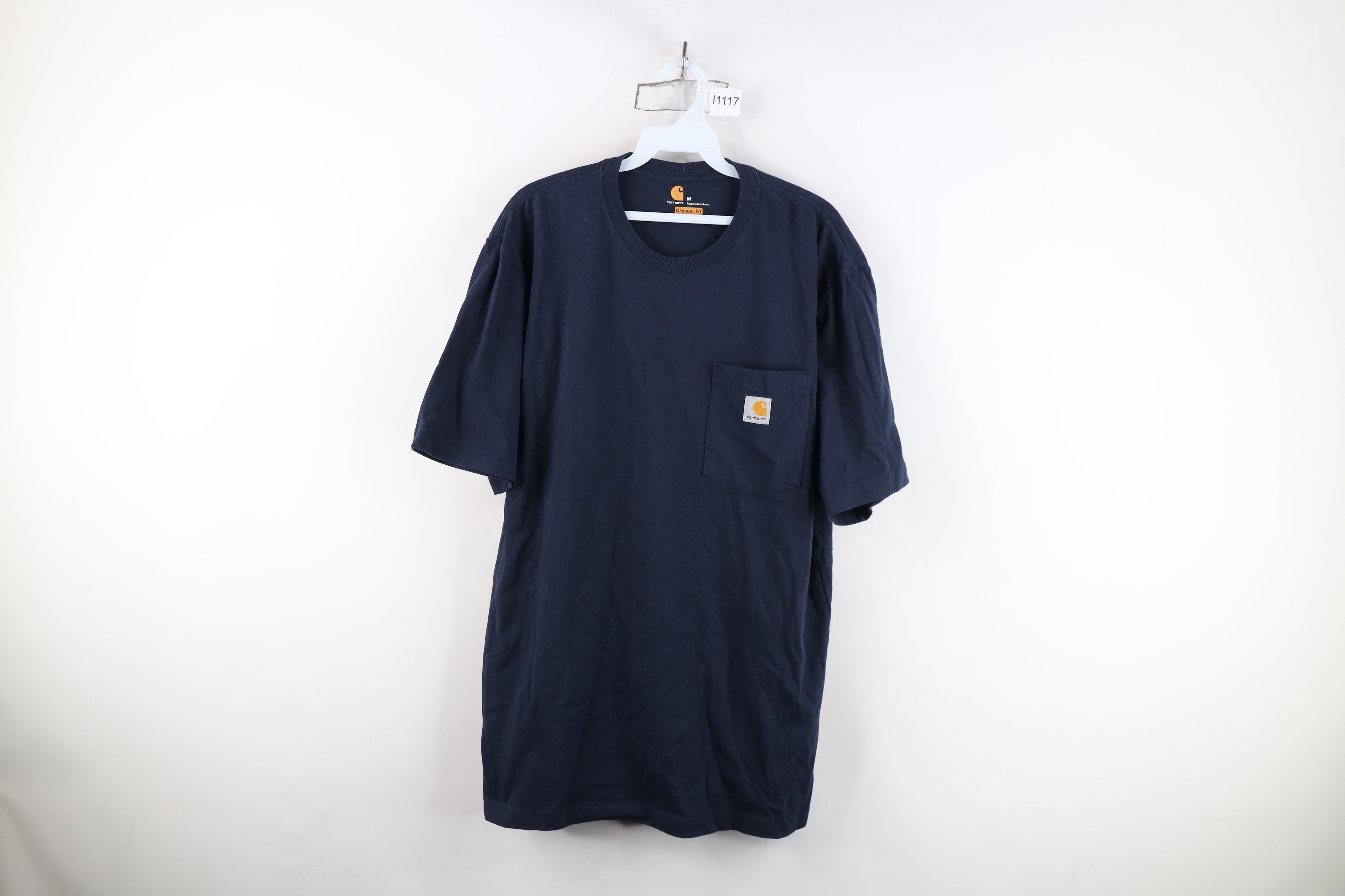 Carhartt Vintage Y2K Carhartt Spell Pocket T-Shirt Navy Blue Cotton Size US M / EU 48-50 / 2 - 1 Thumbnail
