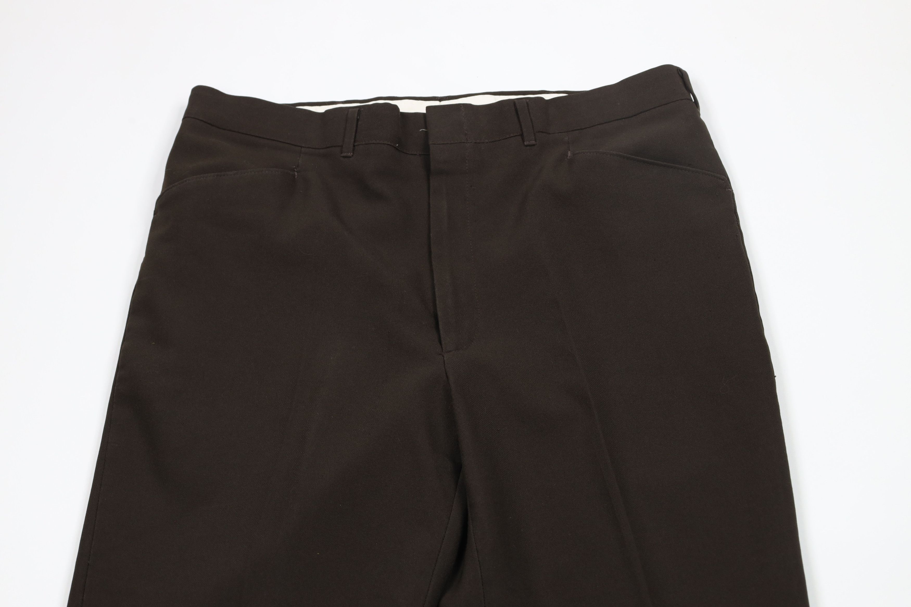 Vintage Vintage 70s Streetwear Wide Leg Knit Chino Pants Brown USA Size US 34 / EU 50 - 2 Thumbnail