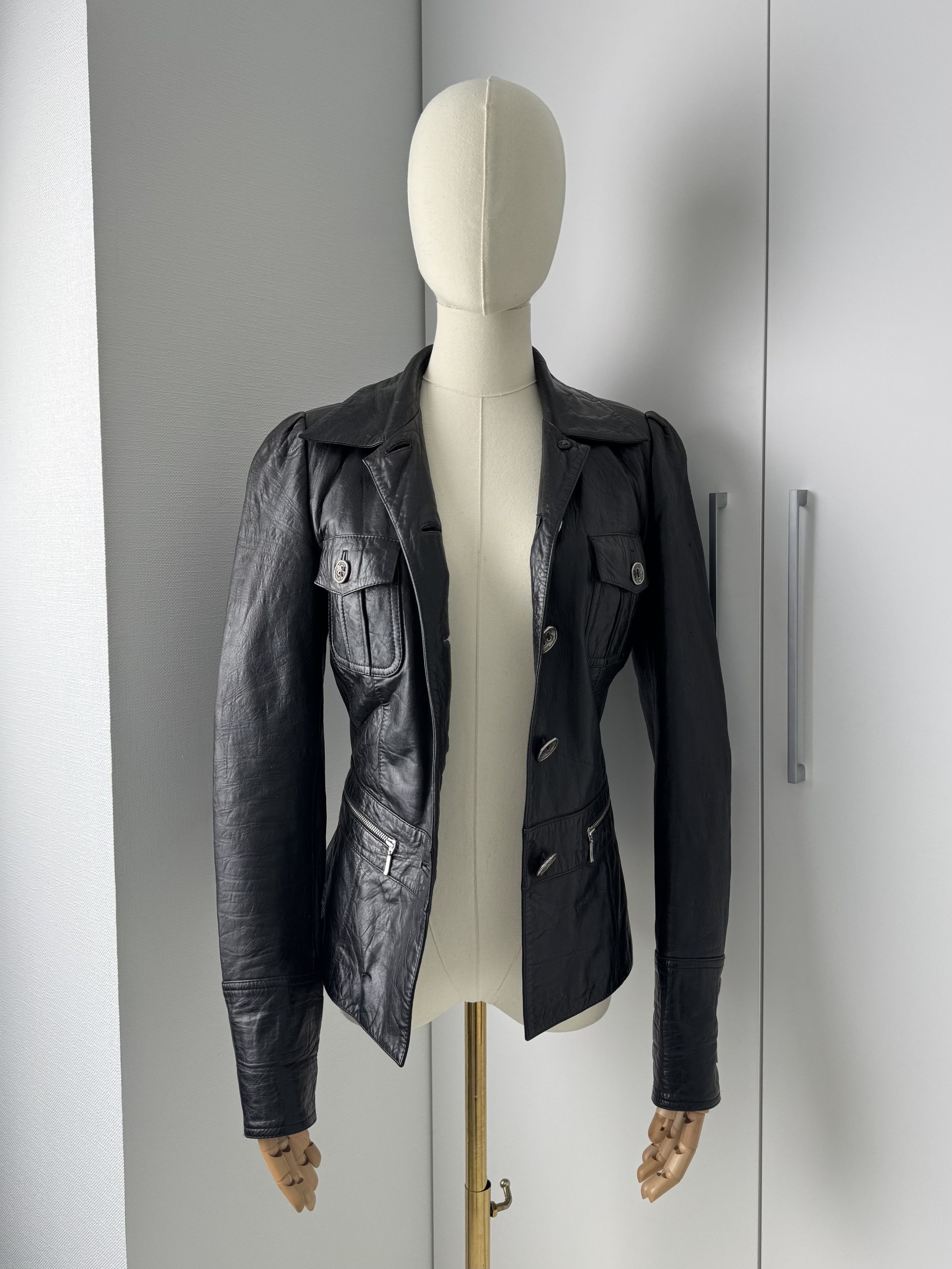 Genuine Leather Vintage Leather Jacket Womens Fitted Button Up Blazer Style Size S / US 4 / IT 40 - 3 Thumbnail