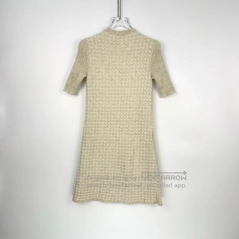Chanel Chanel Beige gold thread medium-sleeved knitted dress Size XS / US 0-2 / IT 36-38 - 4 Thumbnail