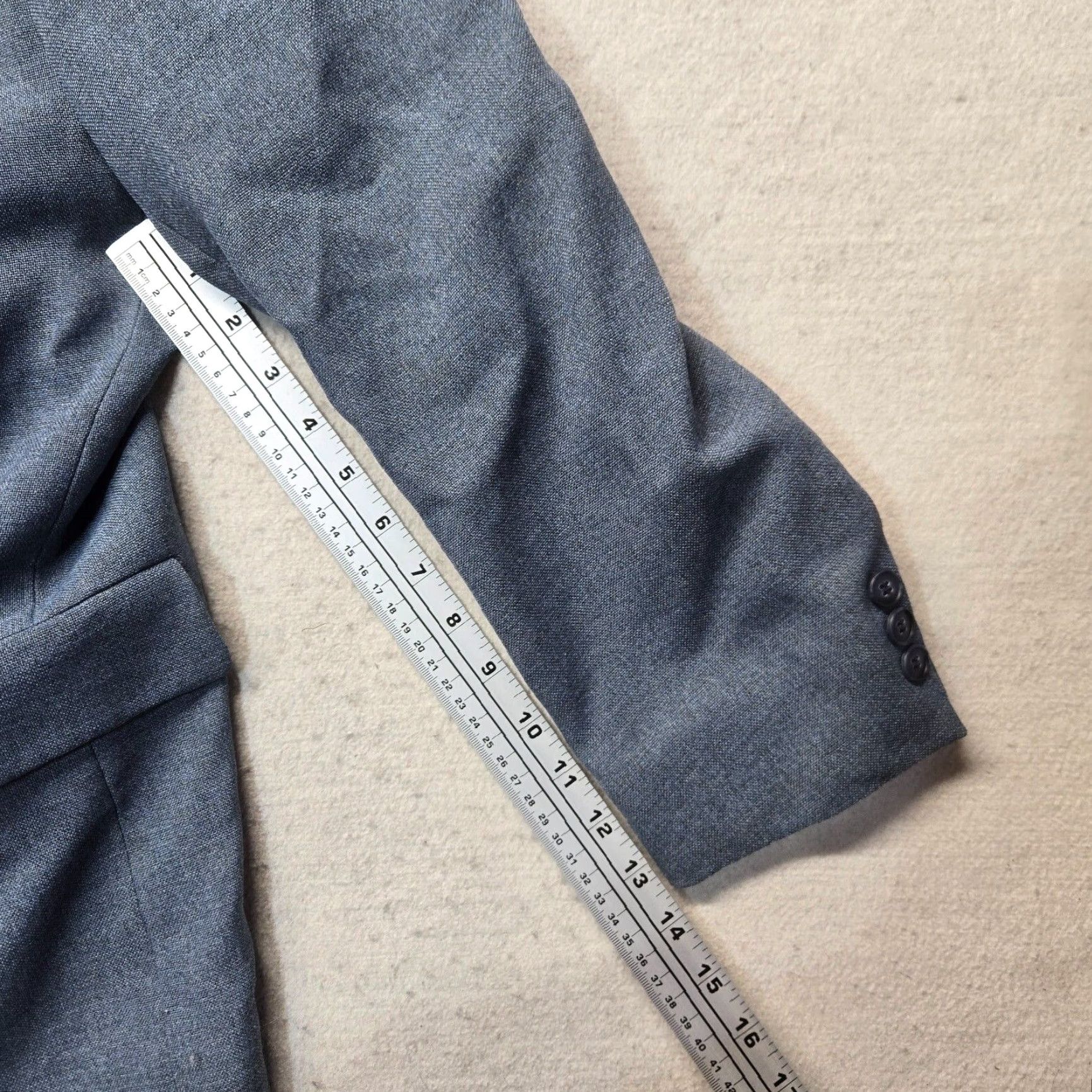 Vintage VINTAGE Hunting Horn Loui Strauss Solid Blue Two Button Blazer Sport Coat Suit Jacket Adult Men's 42R 40 Wool Polyester Rayon Blue Size 40R - 5 Thumbnail