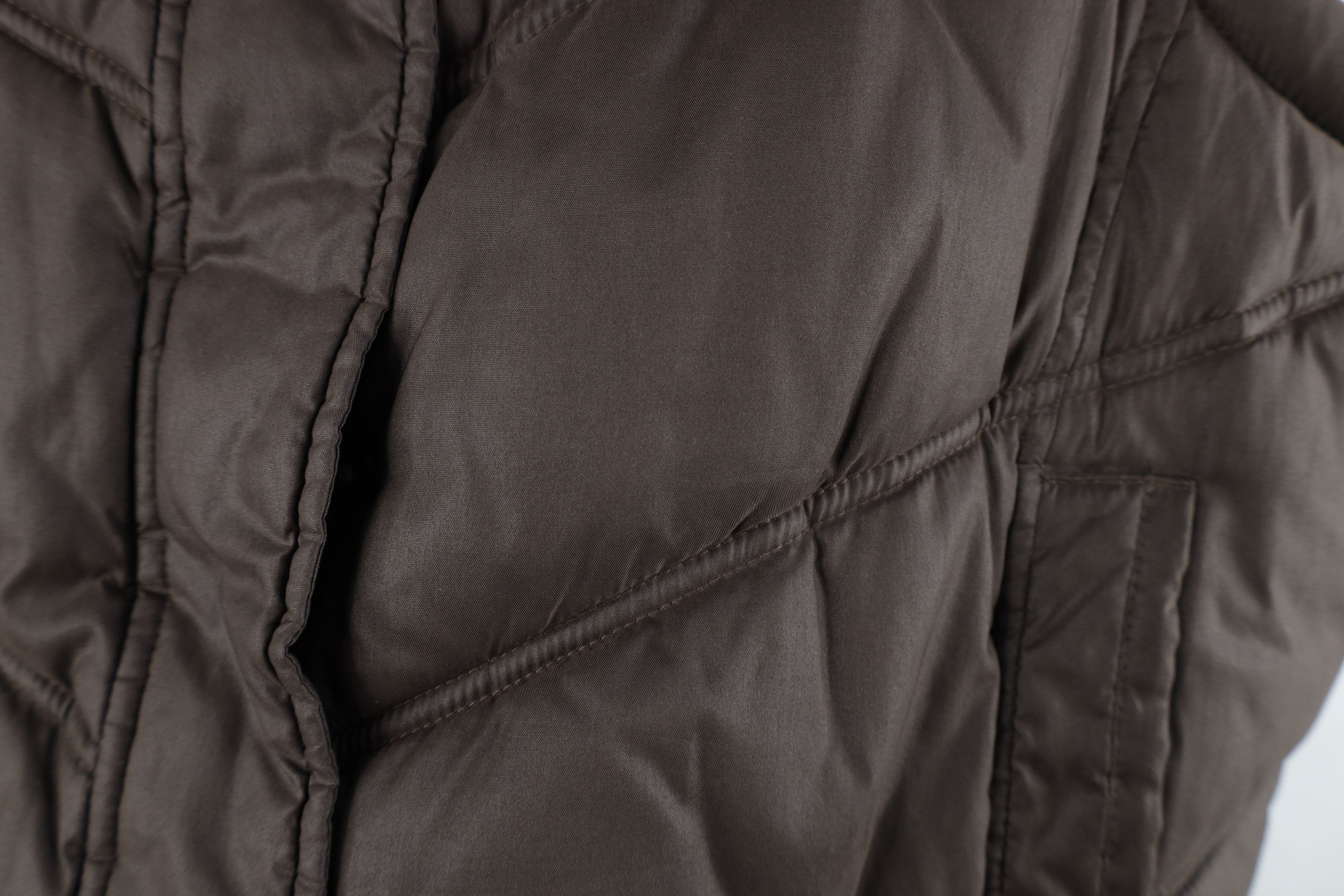 Vintage Y2K Gap Blank Full Zip Puffer Vest Jacket Brown