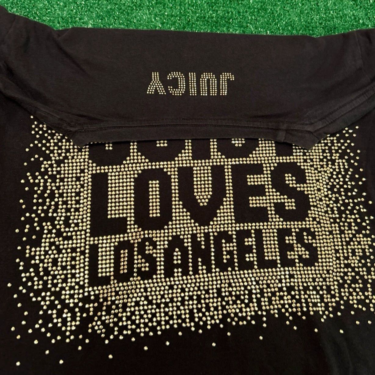 Juicy Couture VINTAGE Juicy Couture Loves Los Angeles LA Embellished Shirt Womens M Rhinestone 90s Y2k Black T-Shirt Size M / US 6-8 / IT 42-44 - 2 Thumbnail
