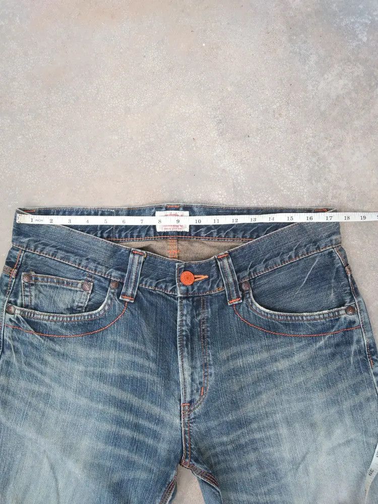 Japanese Brand Vintage Edwin Faded Blue Distressed Jeans 34x32 Size US 34 / EU 50 - 7 Thumbnail