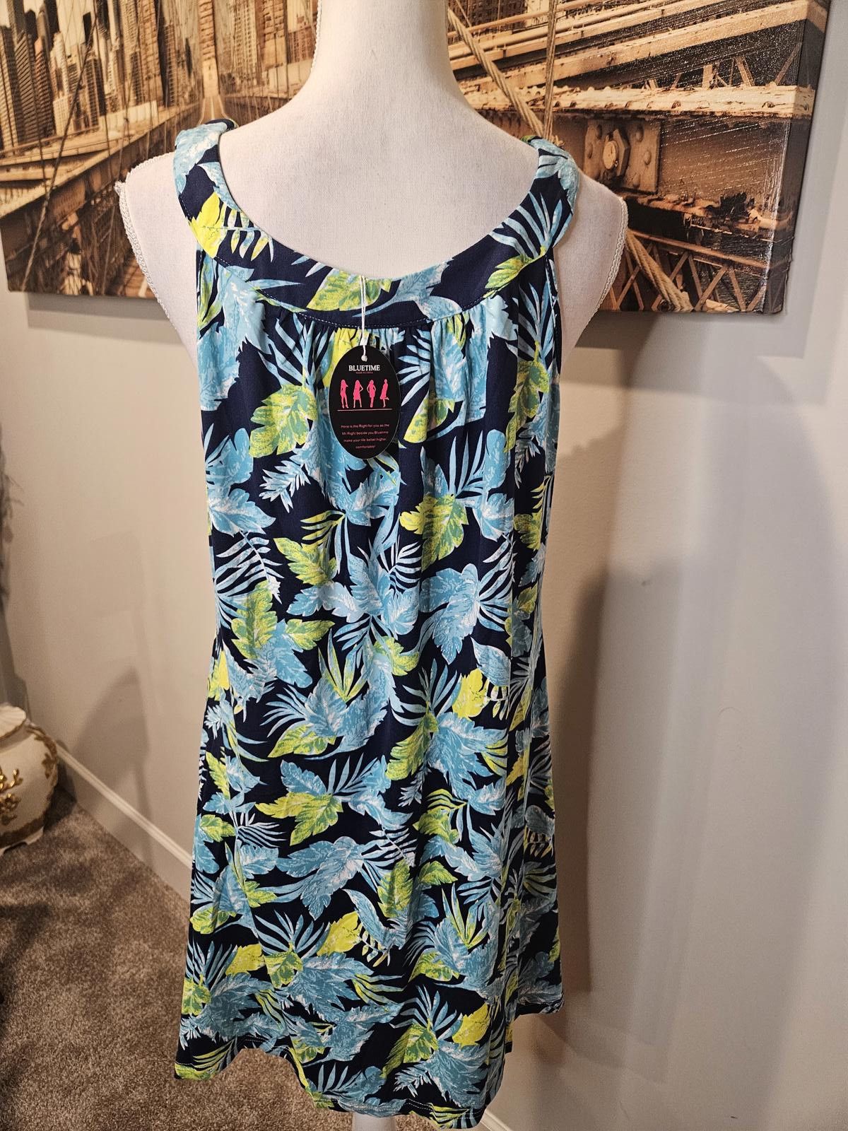 Designer Nwt Bluetime Women's Super Soft Tropical Sundress - #33 Size ONE SIZE - 3 Thumbnail