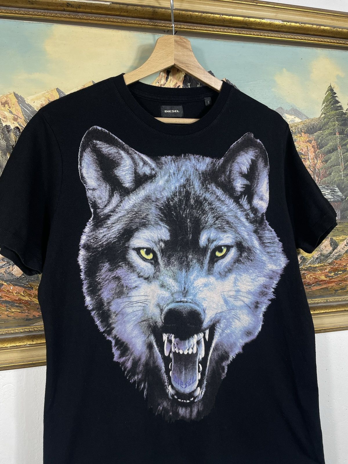 Diesel × Vintage Diesel Black T-shirt Tee Big Wolf Graphic Size US S / EU 44-46 / 1 - 4 Thumbnail