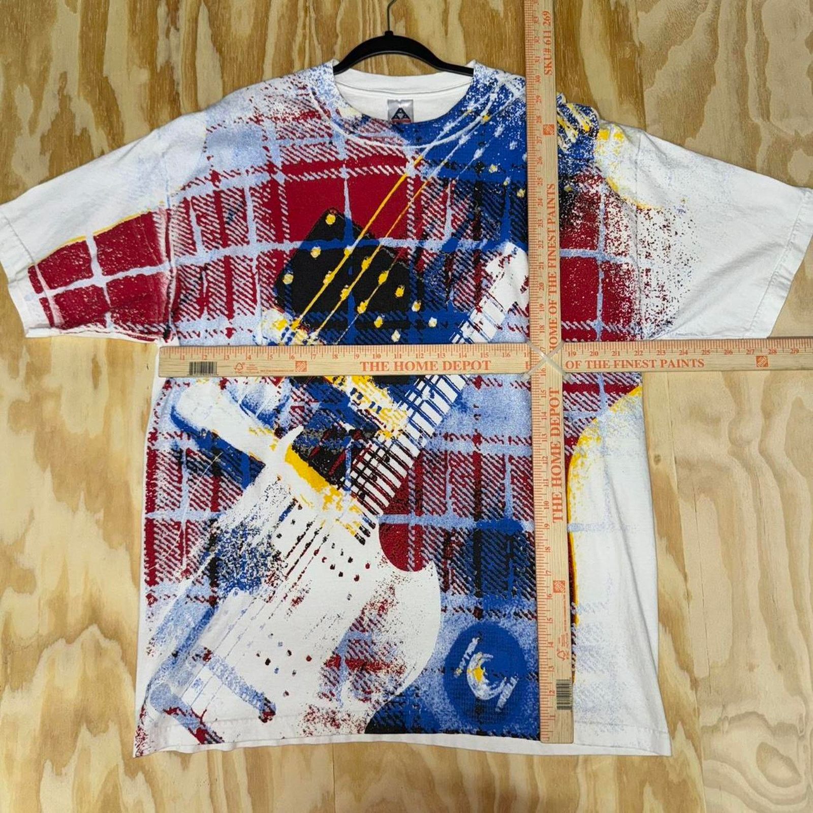AAA Vintage y2k aop grunge abstract paint guitar t-shirt Size US XL / EU 56 / 4 - 3 Thumbnail