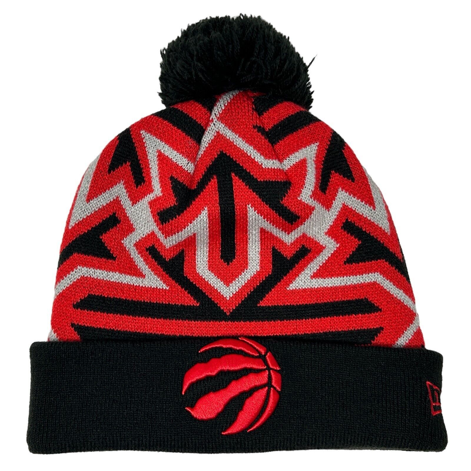 New Era Toronto Raptors Cuffed Pom Pom Beanie Toque Hat NBA Size ONE SIZE - 2 Thumbnail