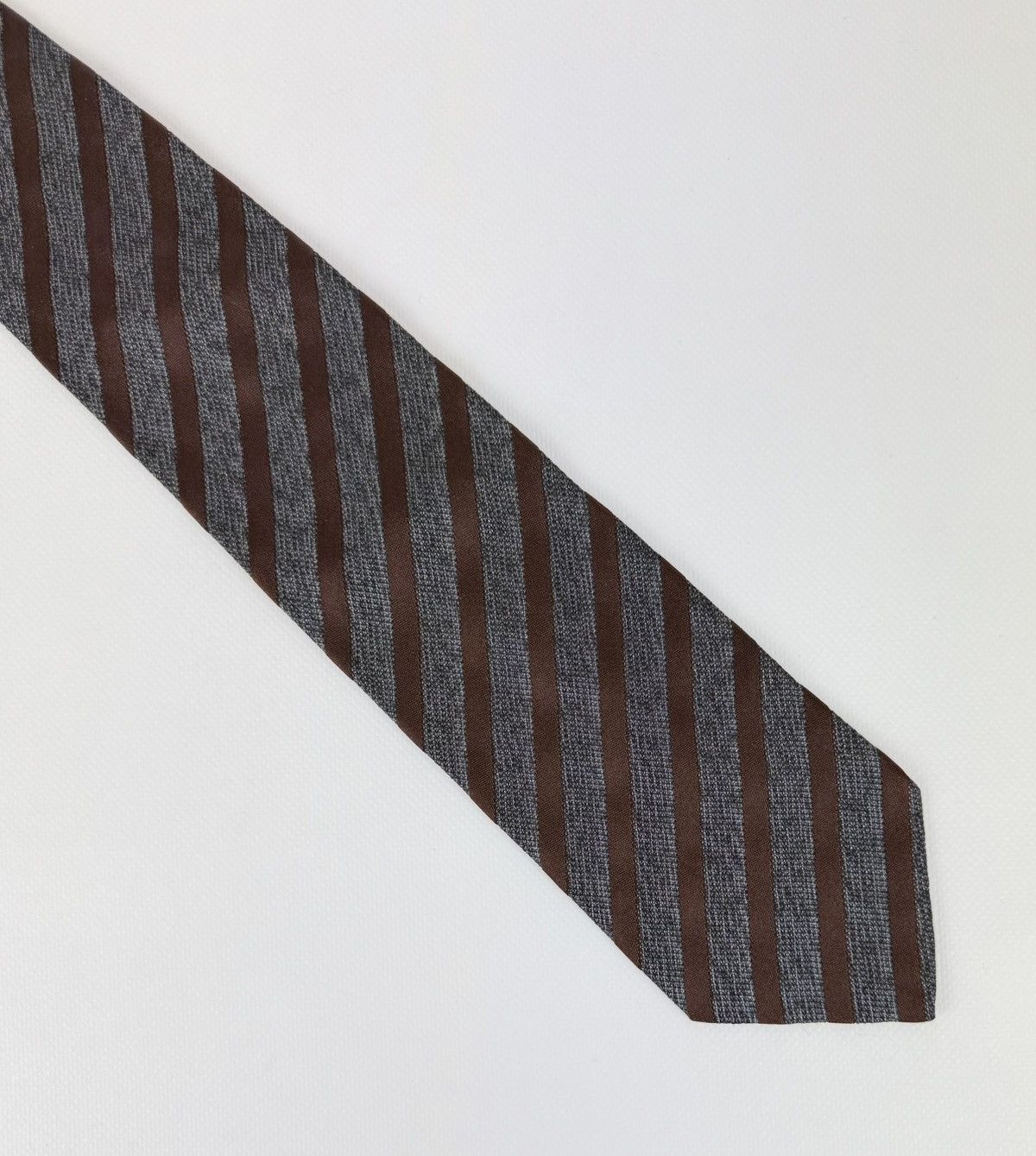 Dolce & Gabbana Dolce & Gabbana 100% silk Tie Gray Brown Necktie for Men Top Size ONE SIZE - 5 Thumbnail