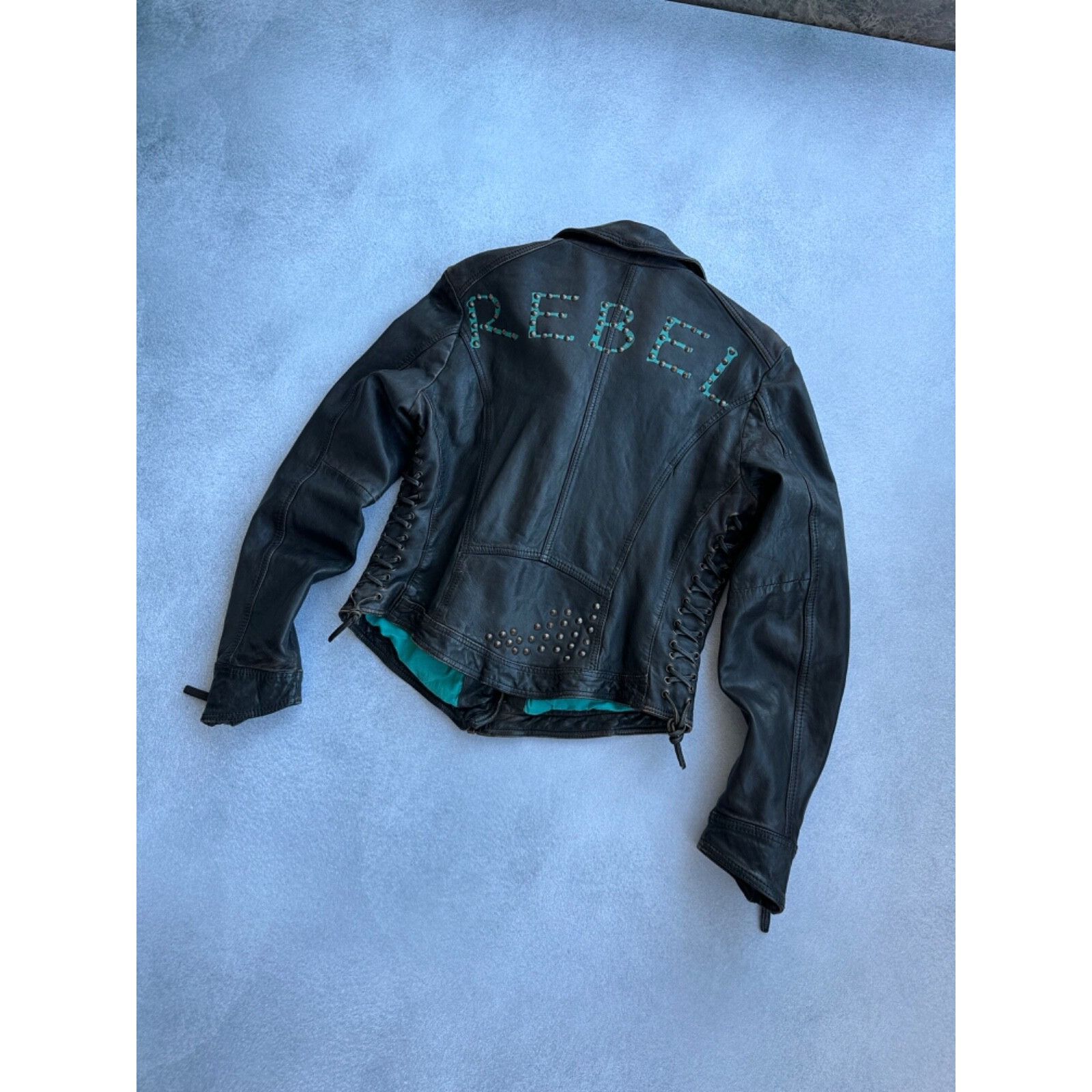 Vintage VTG Freaky Nation Rebel Biker Woman Leather Jacket Size L / US 10 / IT 46 - 12 Thumbnail