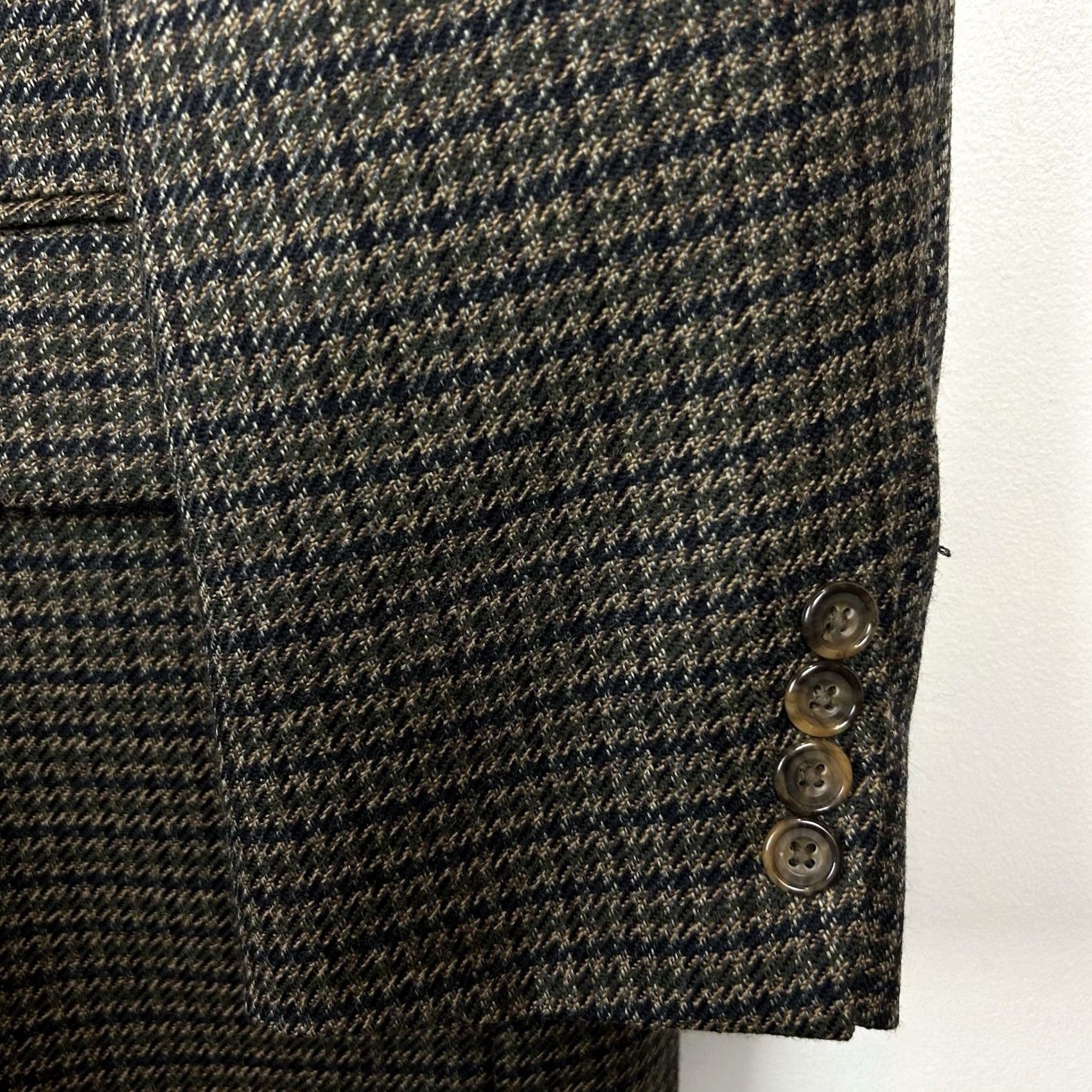 Oscar De La Renta Oscar de la Renta Mens Suit Jacket Houndstooth Wool 46R Regular Fit Notch Lapel 2-Button Front Vintage? No Size 46R - 5 Thumbnail