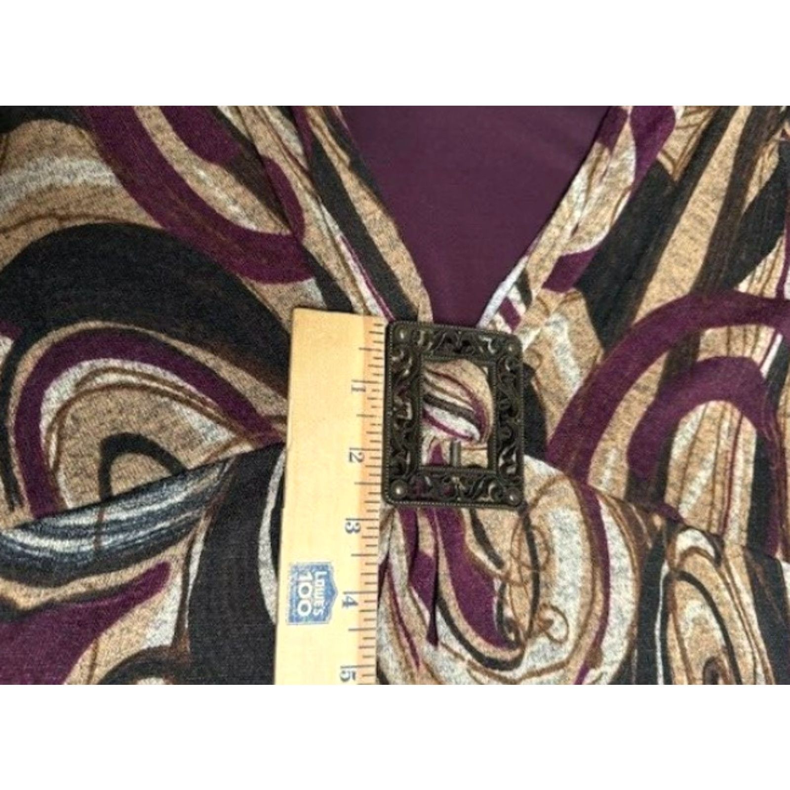 Vintage VINTAGE 90s Y2K Christopher & Banks Geometric Paisley Buckle Top Blouse Petite M Women Office Career Fall Whimsigoth Mens? Size M / US 6-8 / IT 42-44 - 7 Thumbnail