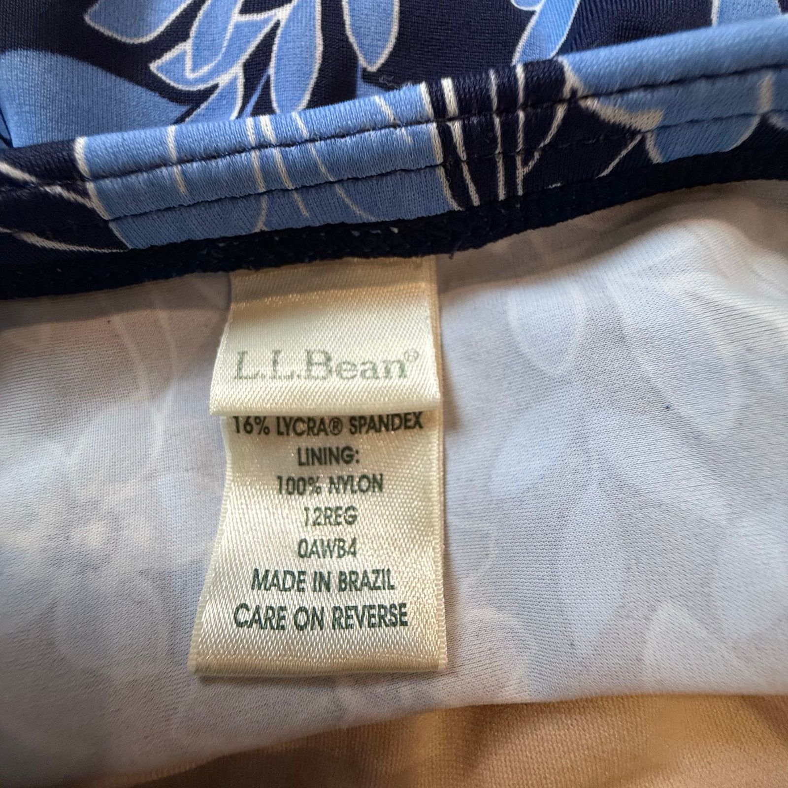 L.L. Bean LL Bean Blue Floral Swim Skirt Bottoms Bikini Swimsuit 12 Size 34" / US 12 / IT 48 - 5 Thumbnail