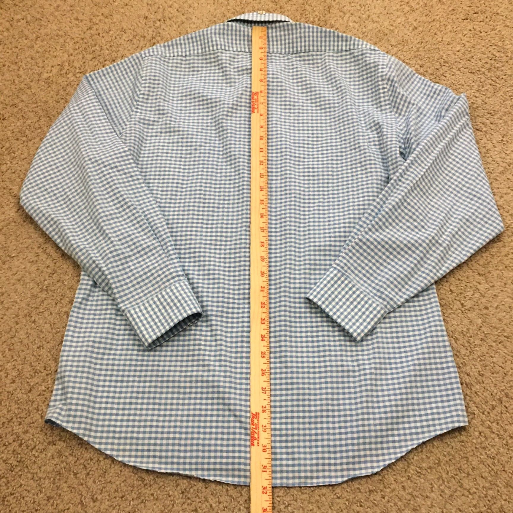 Van Heusen Van Heusen Shirt Mens 15.5 Blue Plaid Long Sleeve Button Up Size US L / EU 52-54 / 3 - 6 Thumbnail
