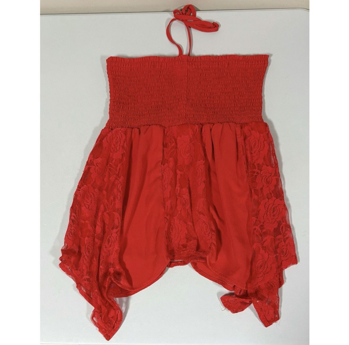 Venus Venus Red Lace Y2K Babydoll Halter Top Shirt Blouse Size M❤️✨ Size M / US 6-8 / IT 42-44 - 4 Thumbnail