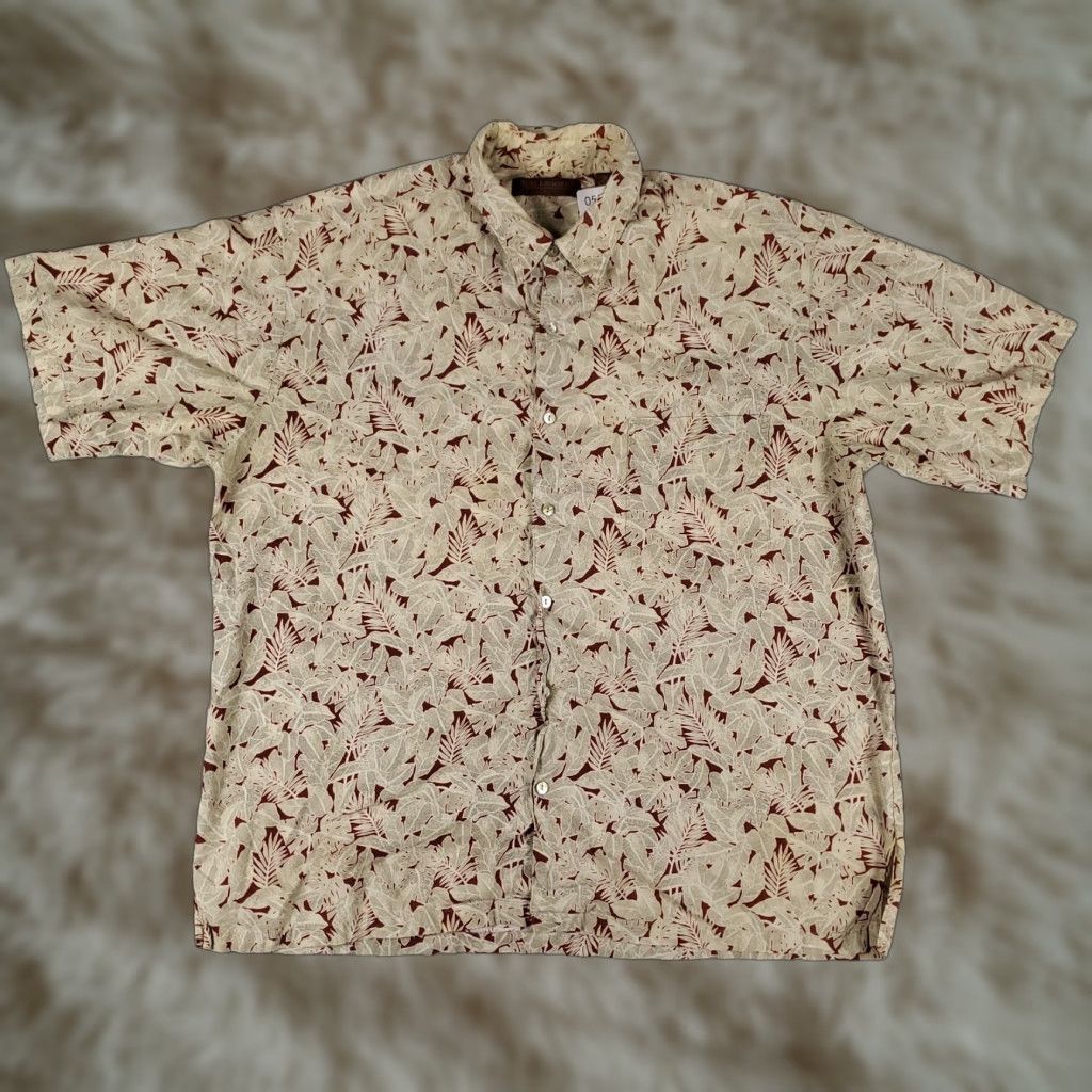 Tori Richard Tori Richard Hawaiian Shirt Button-Up Mens XL Beige Leaf Print Short Sleeve Casual Aloha Size US XL / EU 56 / 4 - 1 Thumbnail