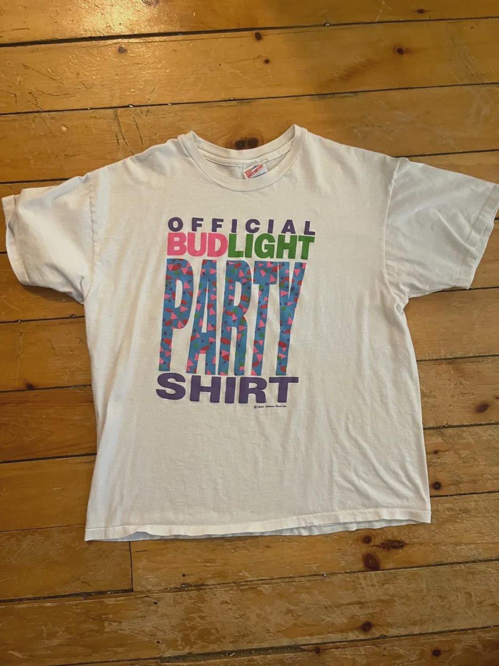 Budweiser Vintage 1993 Official Bud Light Party Shirt Beer Memorabilia Size US XL / EU 56 / 4 - 2 Thumbnail