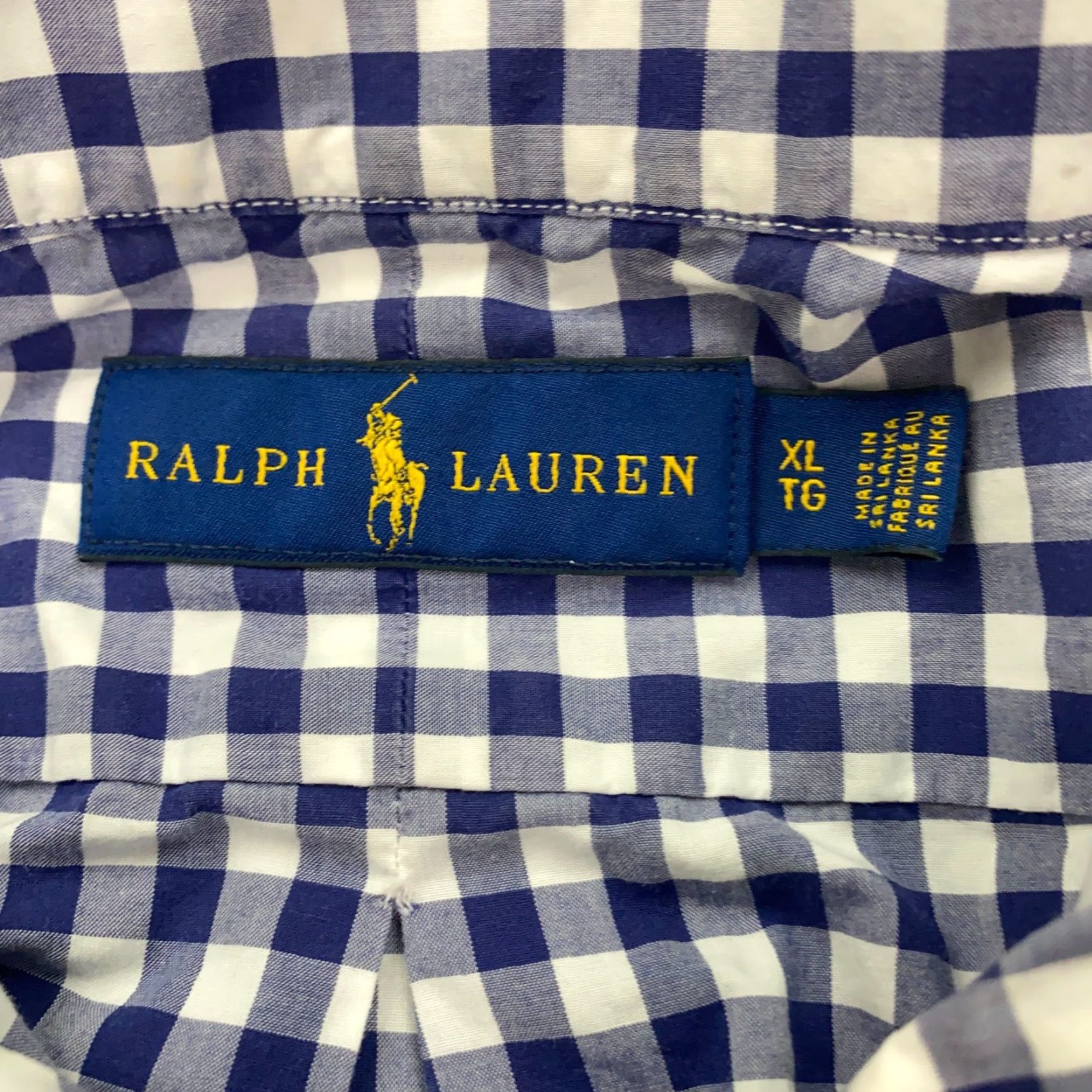 Ralph Lauren VINTAGE Ralph Lauren Classic Fit Shirt XL Blue/White Check Button-Down Short Sleeve Mens Polo Pony 90s Size US XL / EU 56 / 4 - 6 Thumbnail