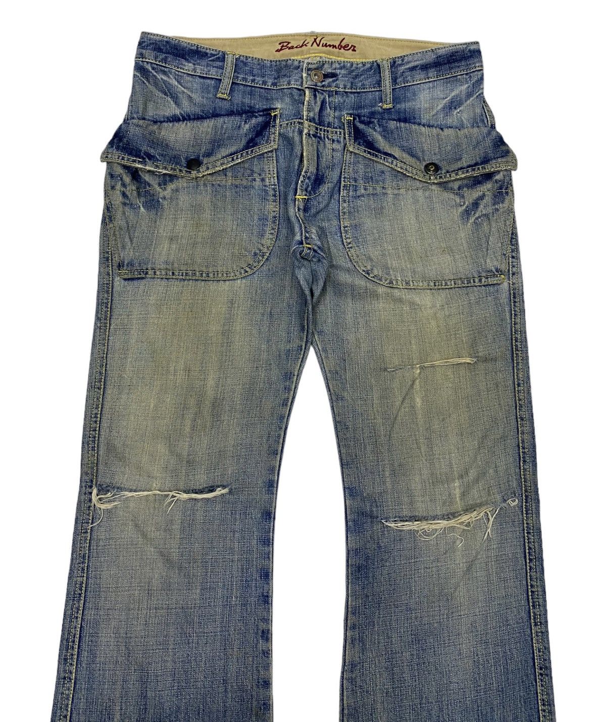 Hysteric Glamour FLARED🔥HYSTERIC OG STYLE BACK NUMBER DISTRESSED DENIM JEANS Size US 32 / EU 48 - 5 Thumbnail