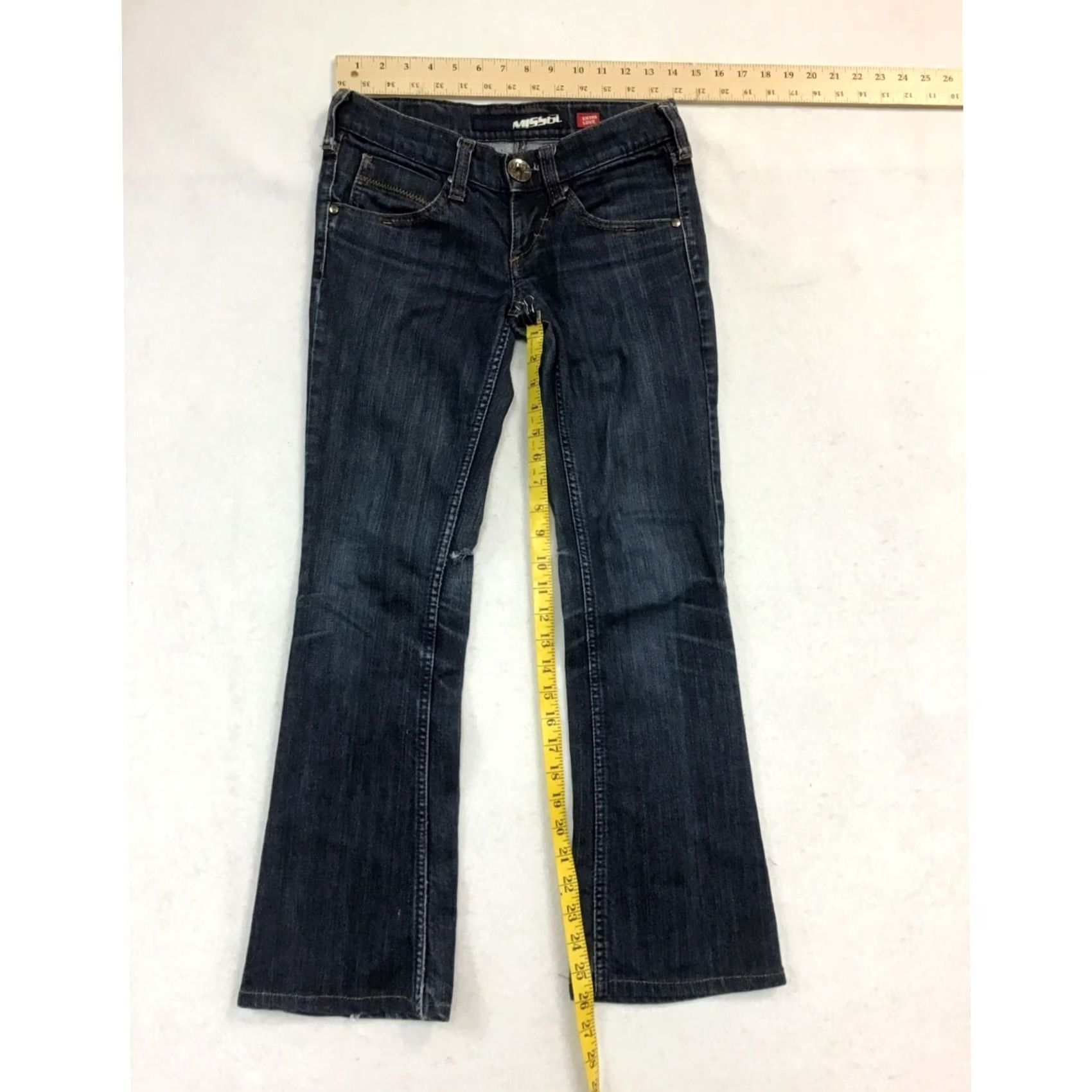 Miss Sixty MISS60 Jeans Women’s -1916 Bootcut Dark Wash Denim Juniors 0 U.S. Size 0 Flared Rustic Pre-Owned Good Size 25" / US 0 / IT 36 - 5 Thumbnail