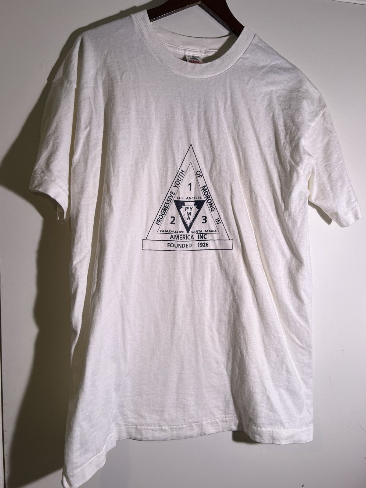 Vintage 90’s VTG Vintage PYMA Los Angeles Pyramid Retro Tee T Shirt Size US XL / EU 56 / 4 - 1 Thumbnail