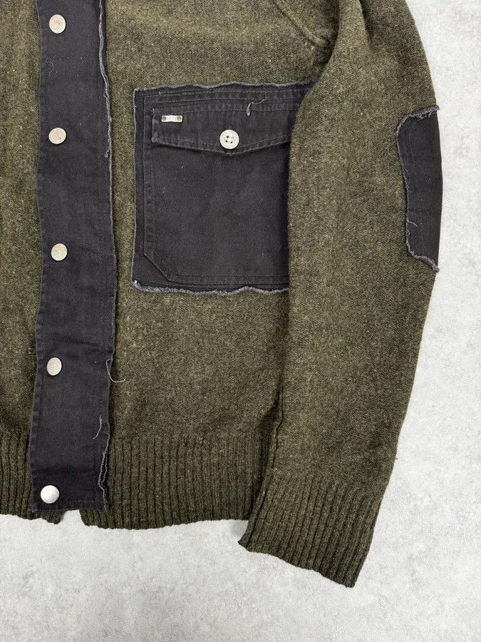 Diesel 2000s Diesel Green Avant-Garde Buttoned Wool Sweater Size US M / EU 48-50 / 2 - 8 Thumbnail
